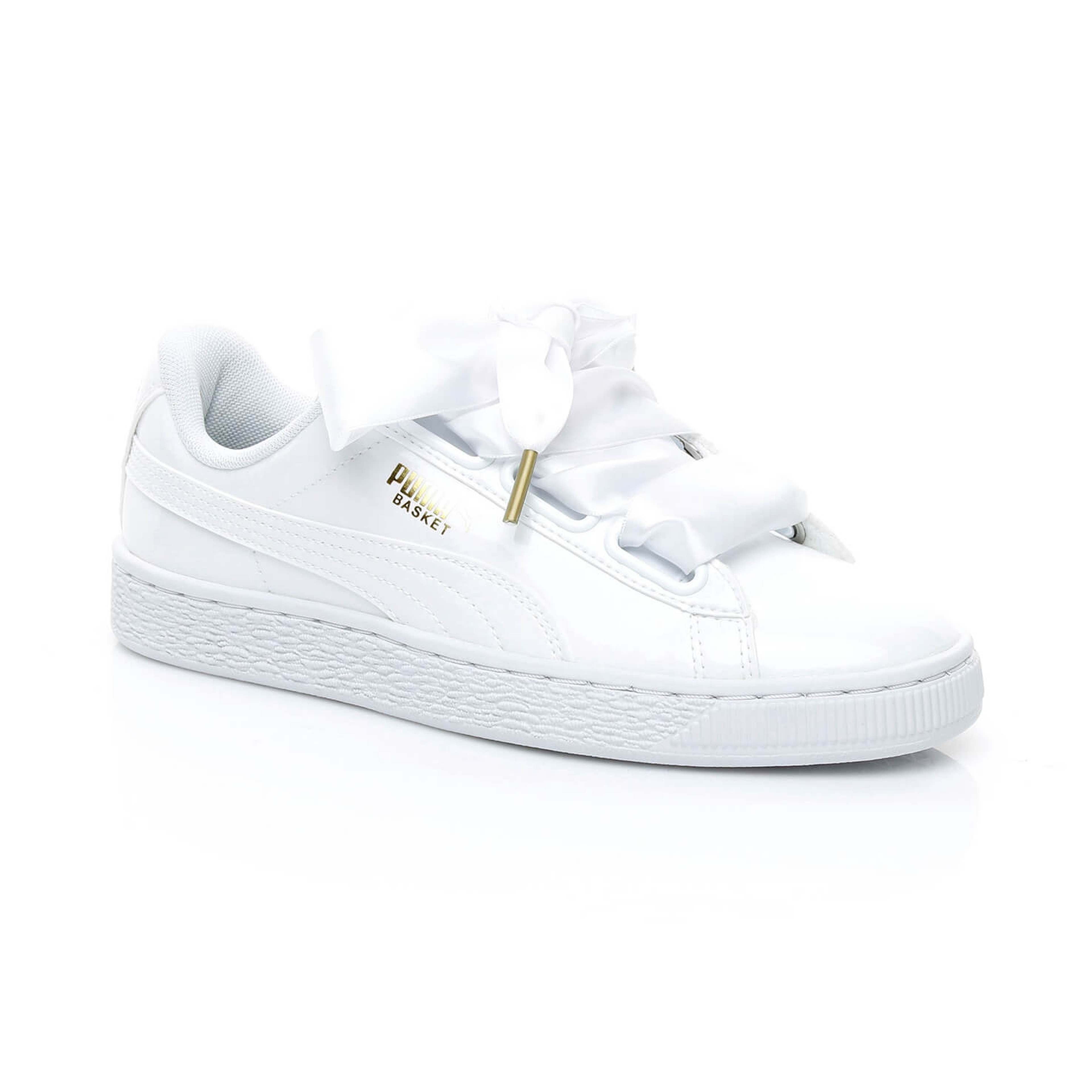 Puma Basket Heart Patent Kadın Beyaz Spor Ayakkabı