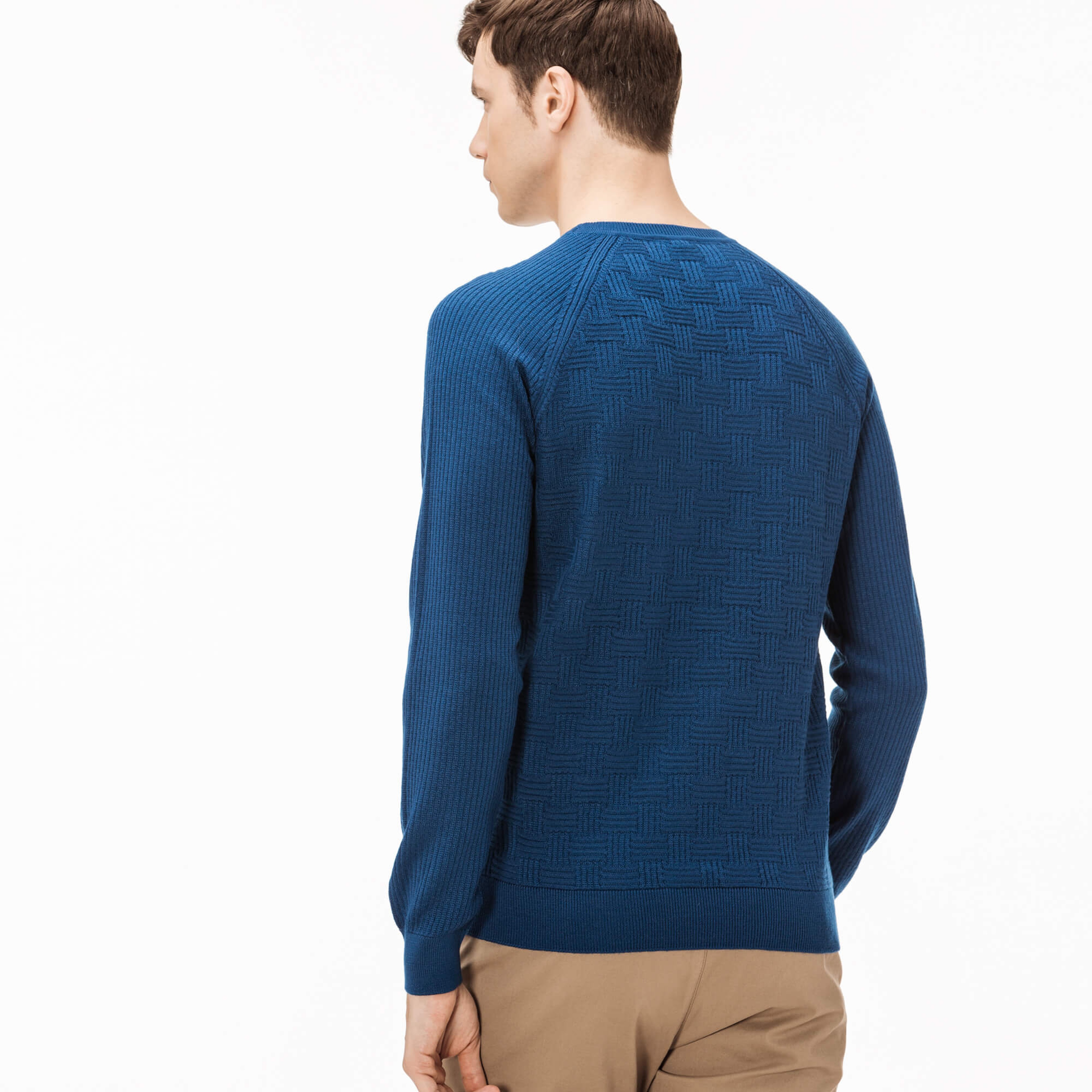 Lacoste Erkek Mavi Bisiklet Yaka Triko Kazak