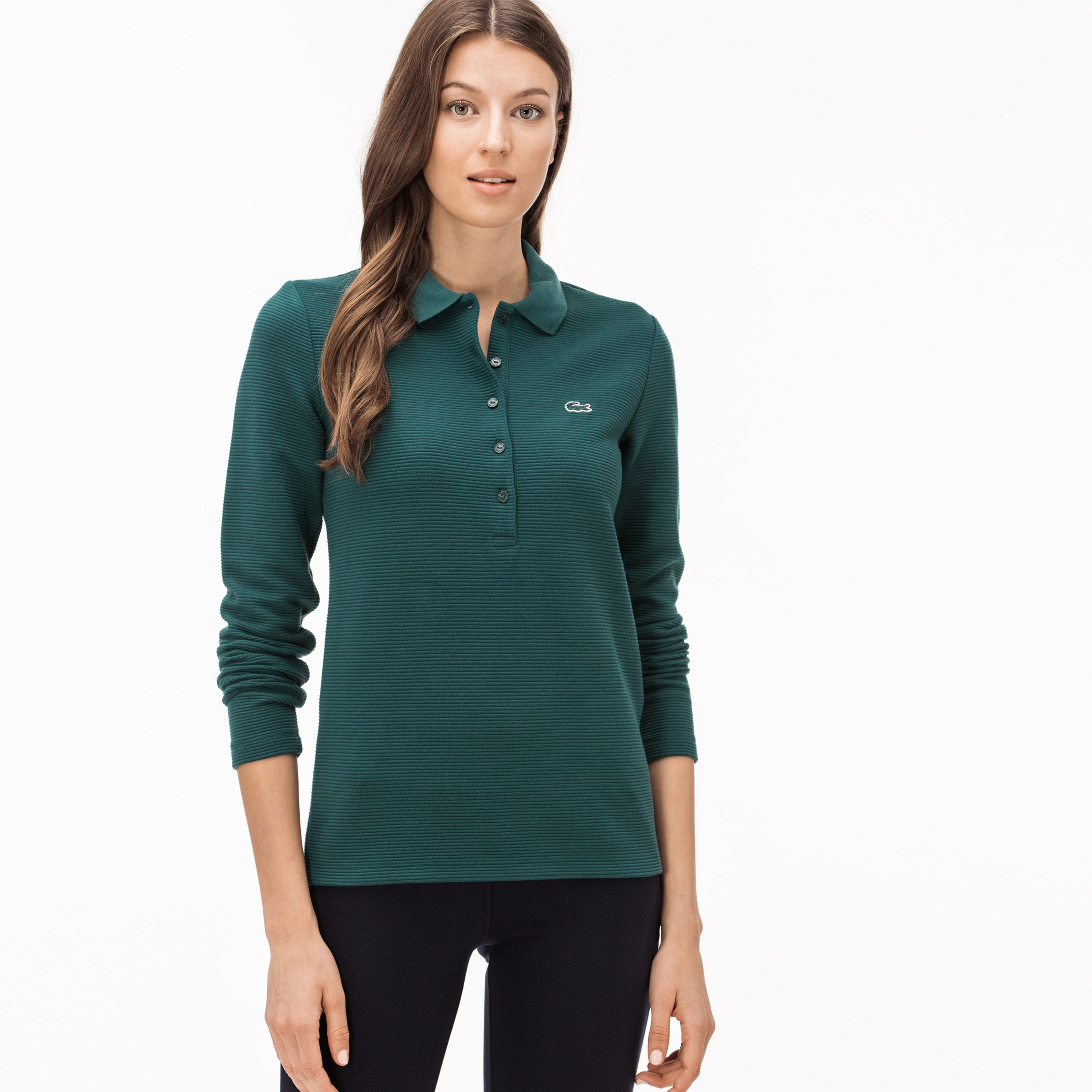 Lacoste Kadın Yeşil Uzun Kollu Polo