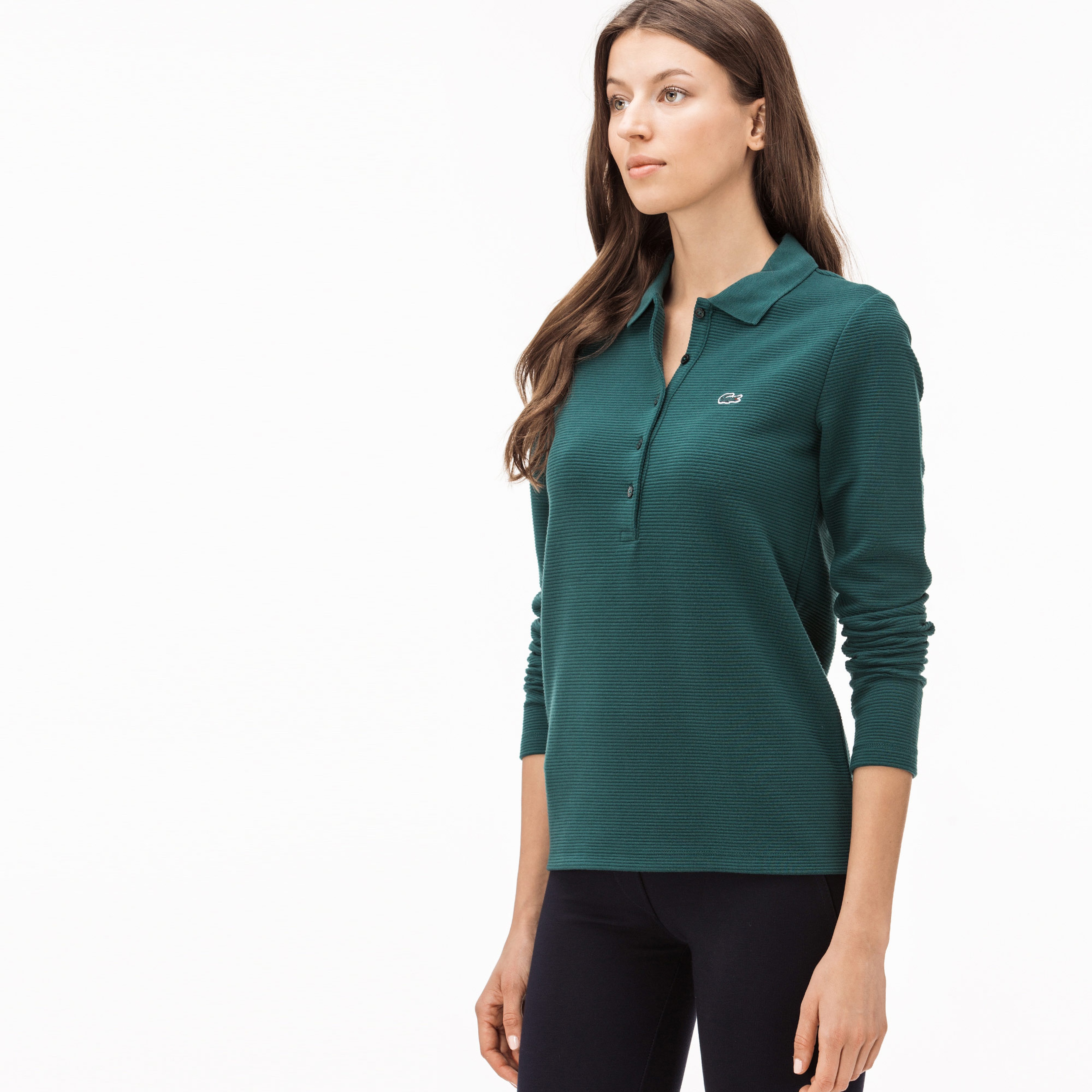 Lacoste Kadın Yeşil Uzun Kollu Polo