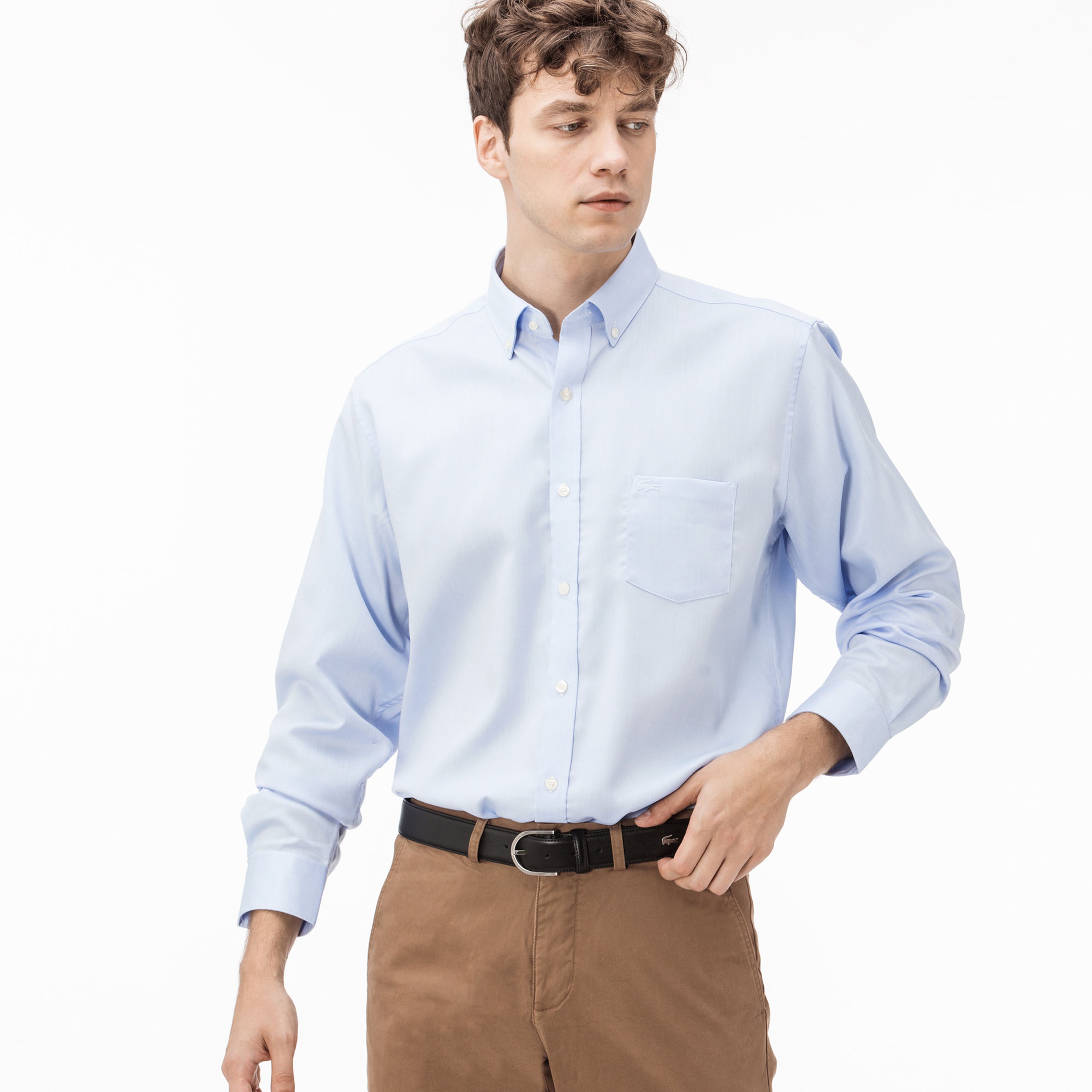 Lacoste Erkek Mavi Regular Fit Uzun Kollu Gömlek