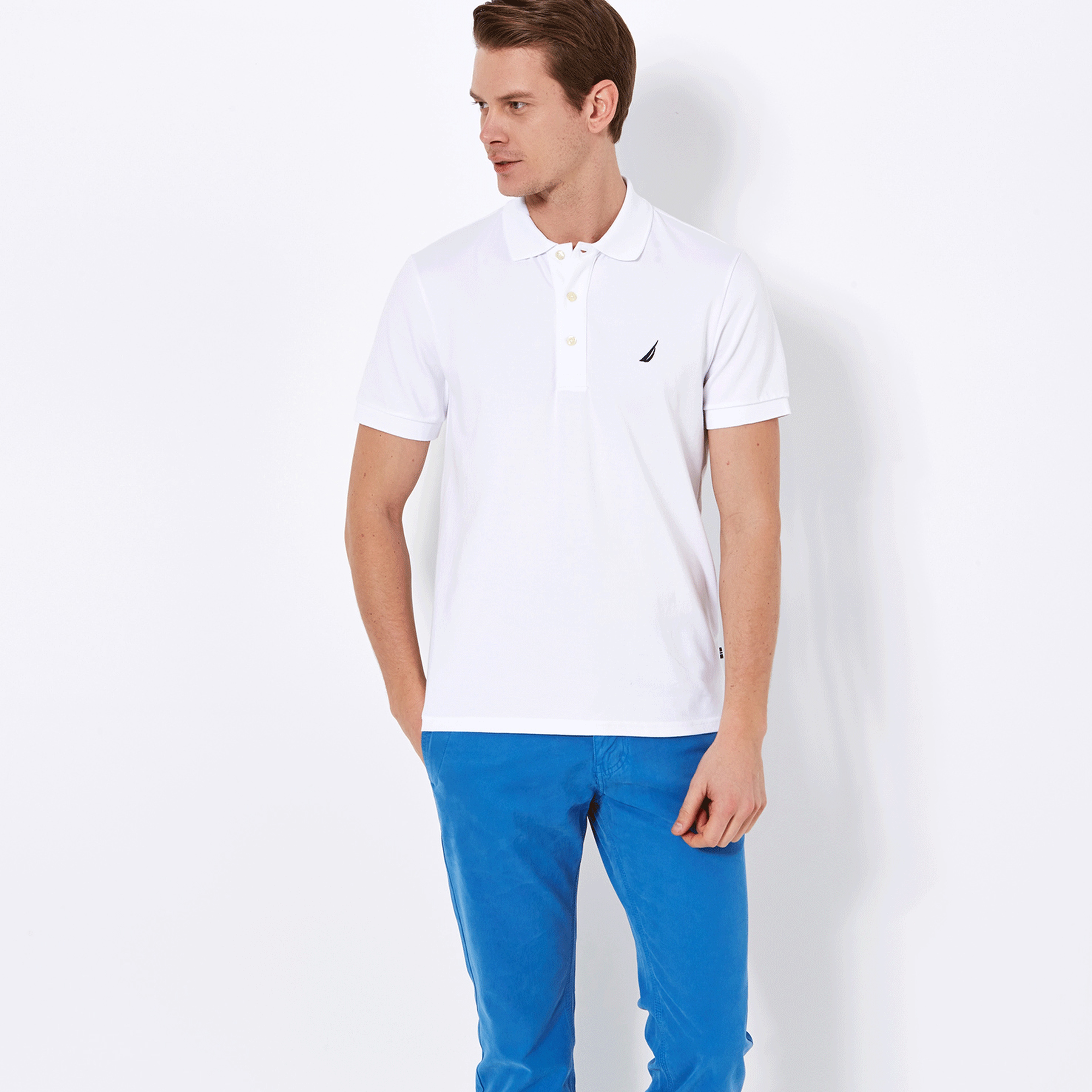 Nautica Erkek Beyaz Kısa Kollu Slim Fit Polo