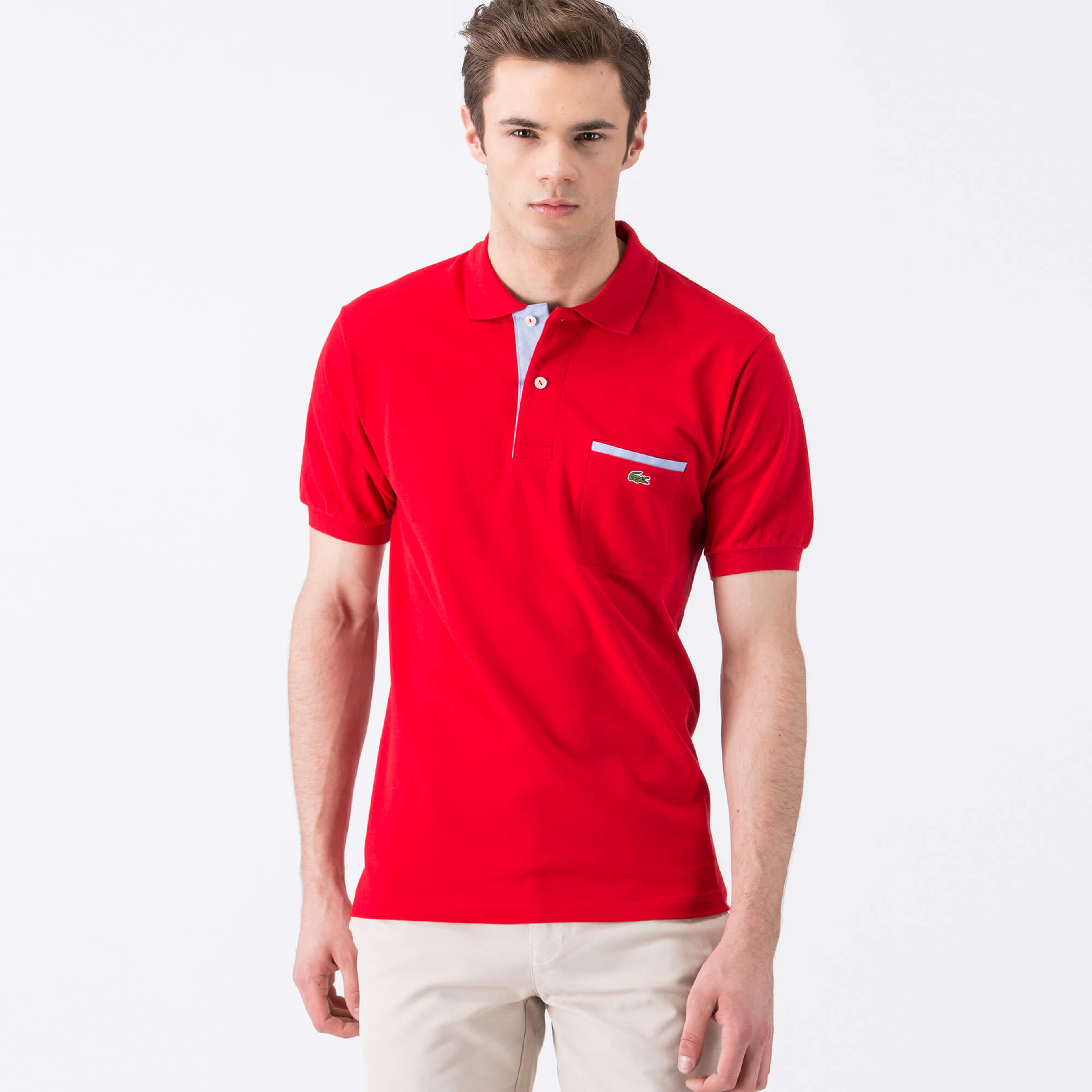 Lacoste Erkek Kırmızı Klasik Fit Kısa Kollu Polo