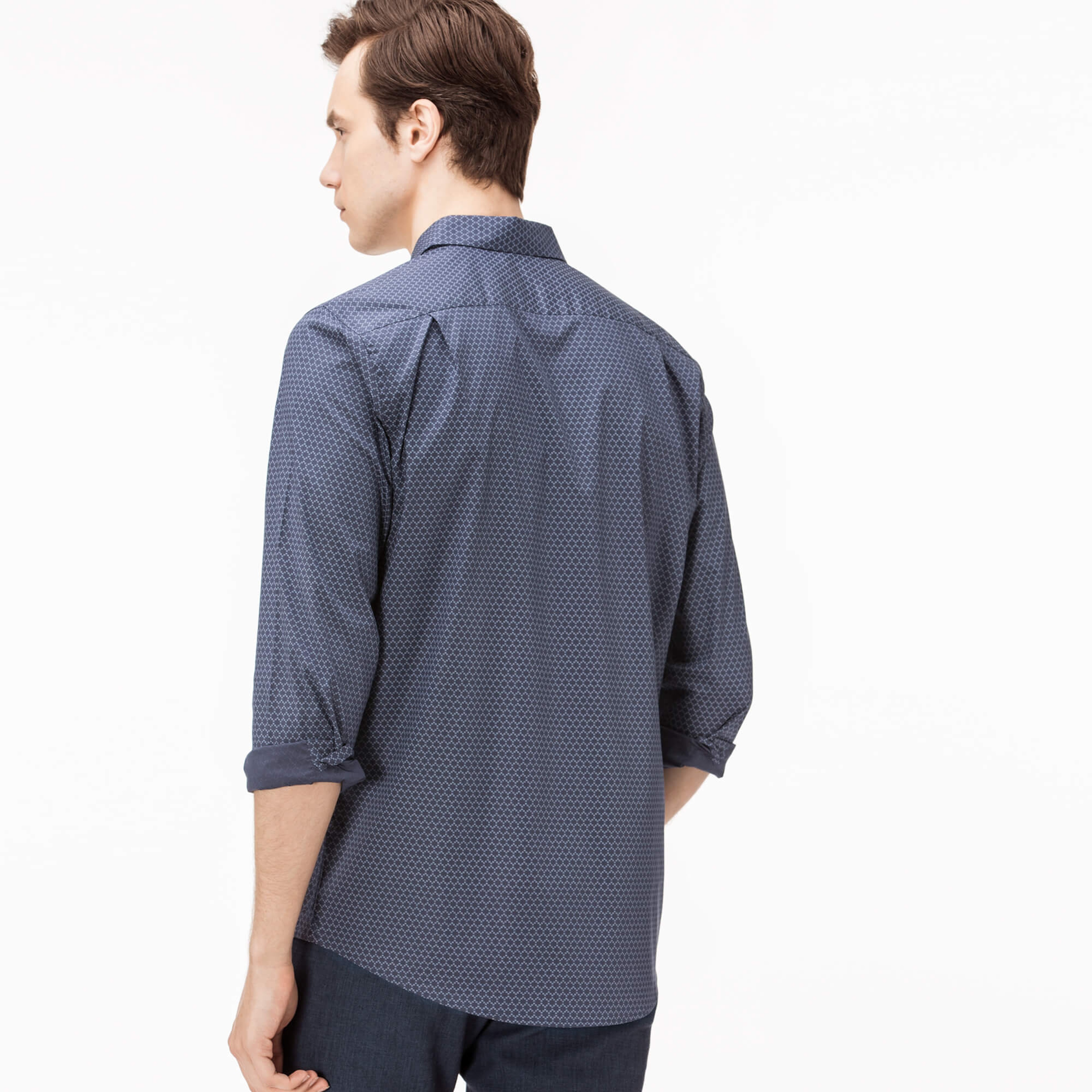 Lacoste Erkek Lacivert Slim Fit Uzun Kollu Gömlek