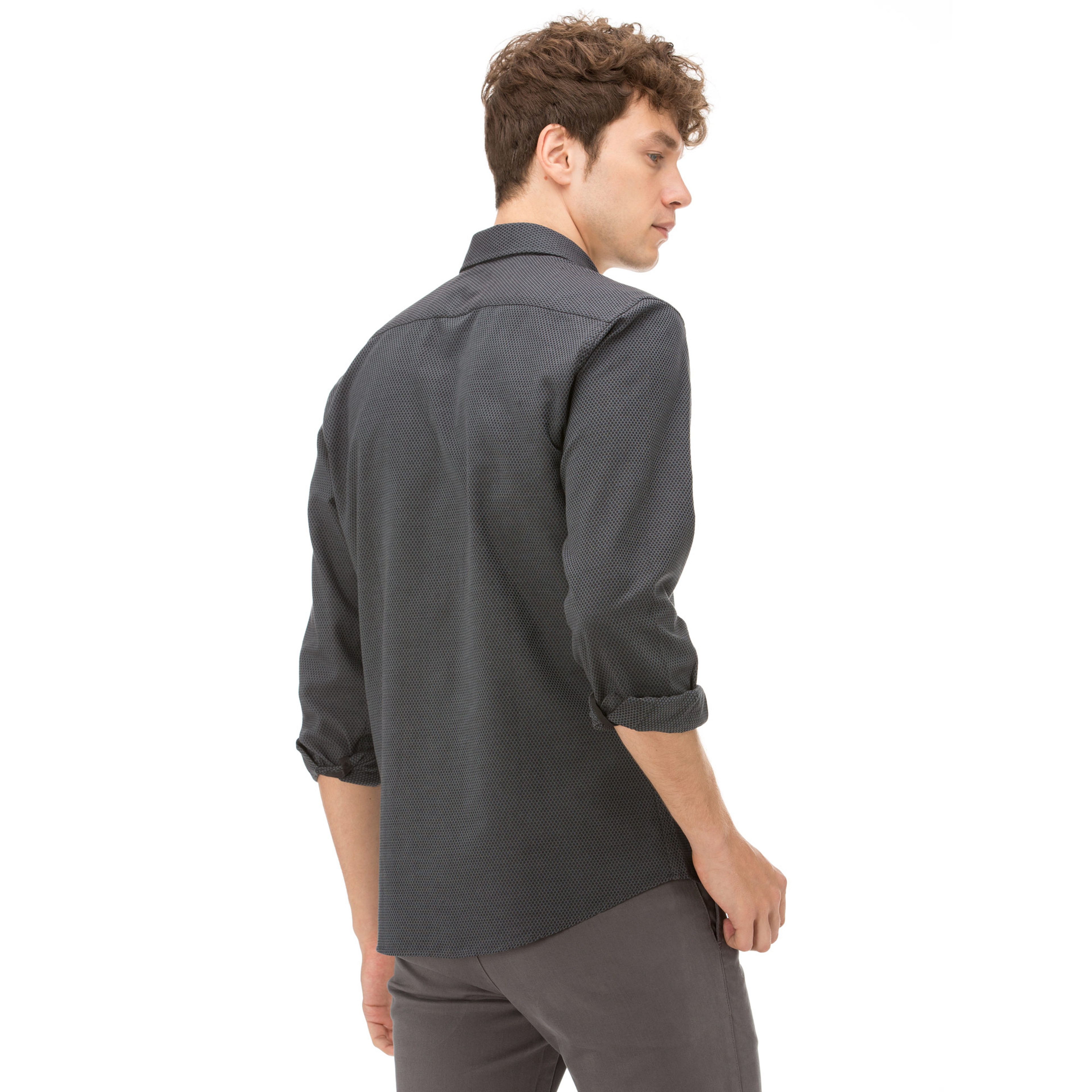 NAUTICA UZUN KOLLU ARMÜRLÜ ERKEK SİYAH GÖMLEK