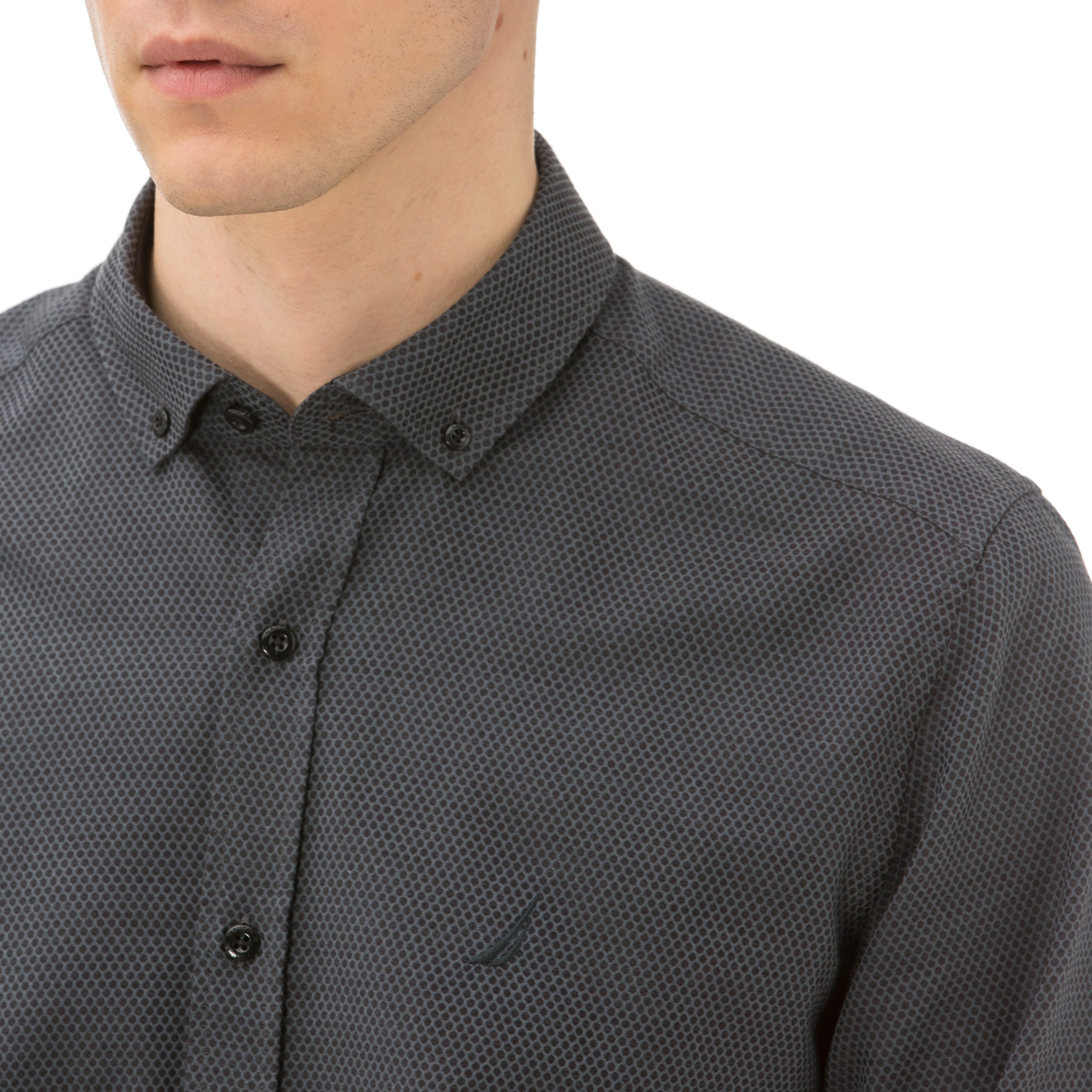 NAUTICA UZUN KOLLU ARMÜRLÜ ERKEK SİYAH GÖMLEK