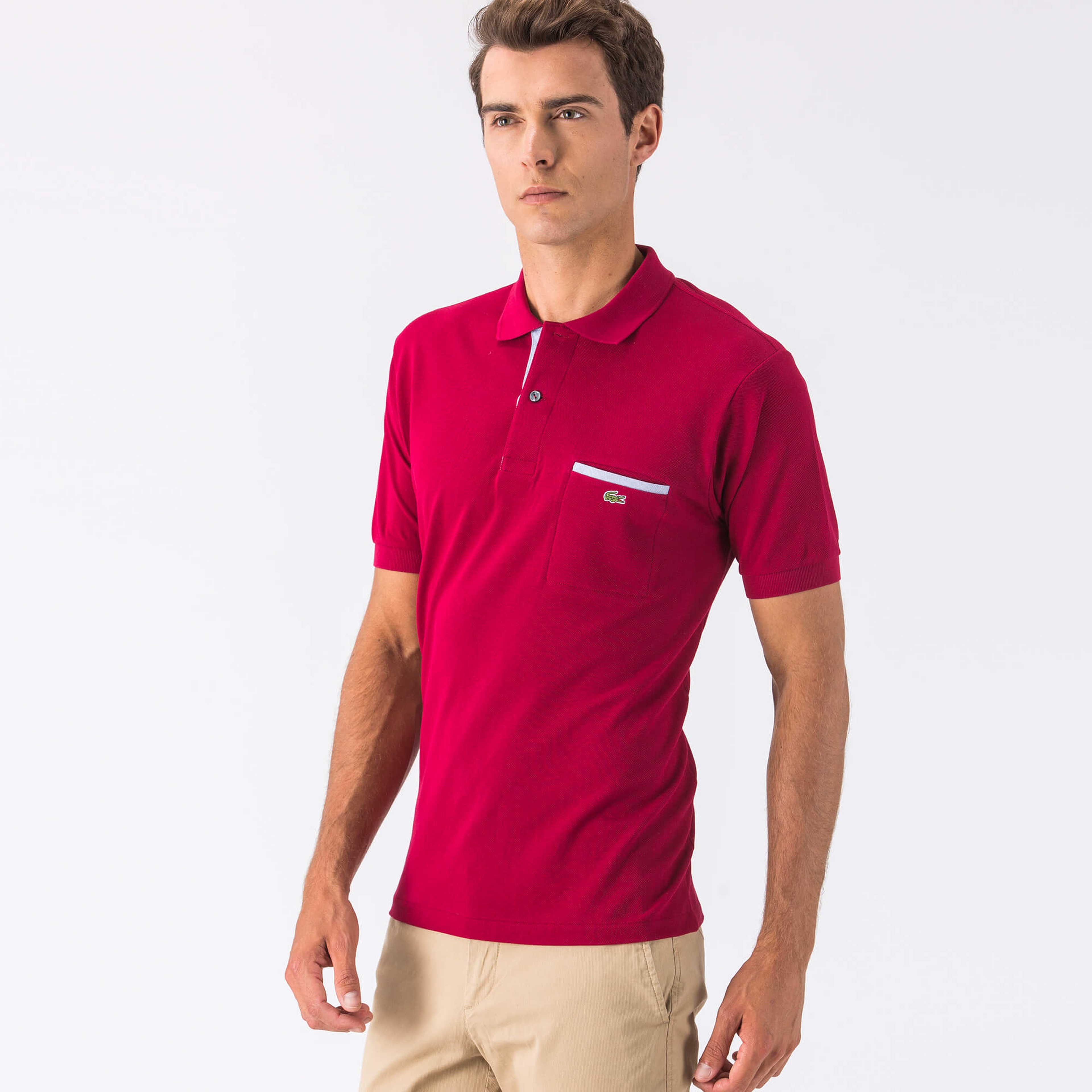 Lacoste Erkek Regular Fit Bordo Polo