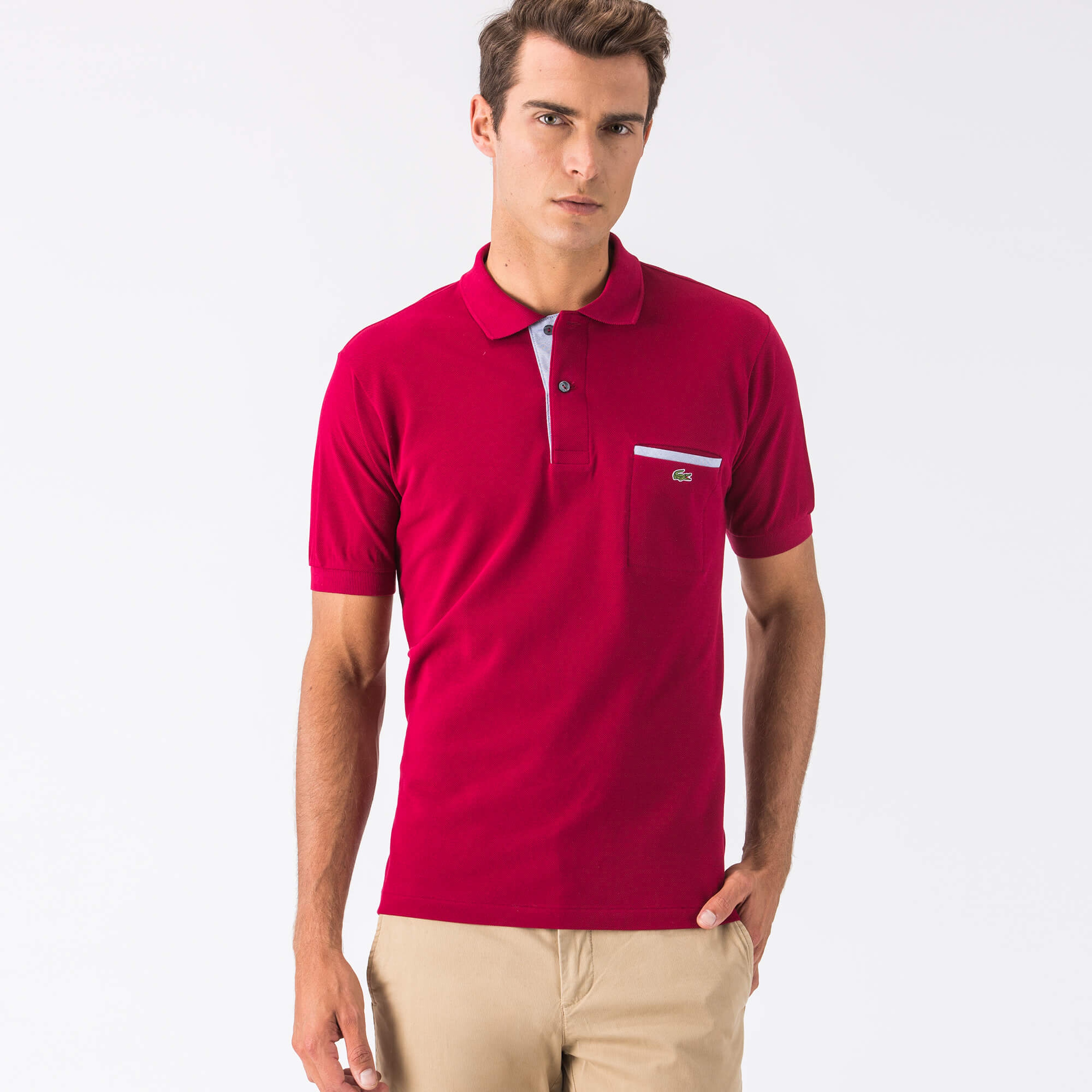 Lacoste Erkek Regular Fit Bordo Polo