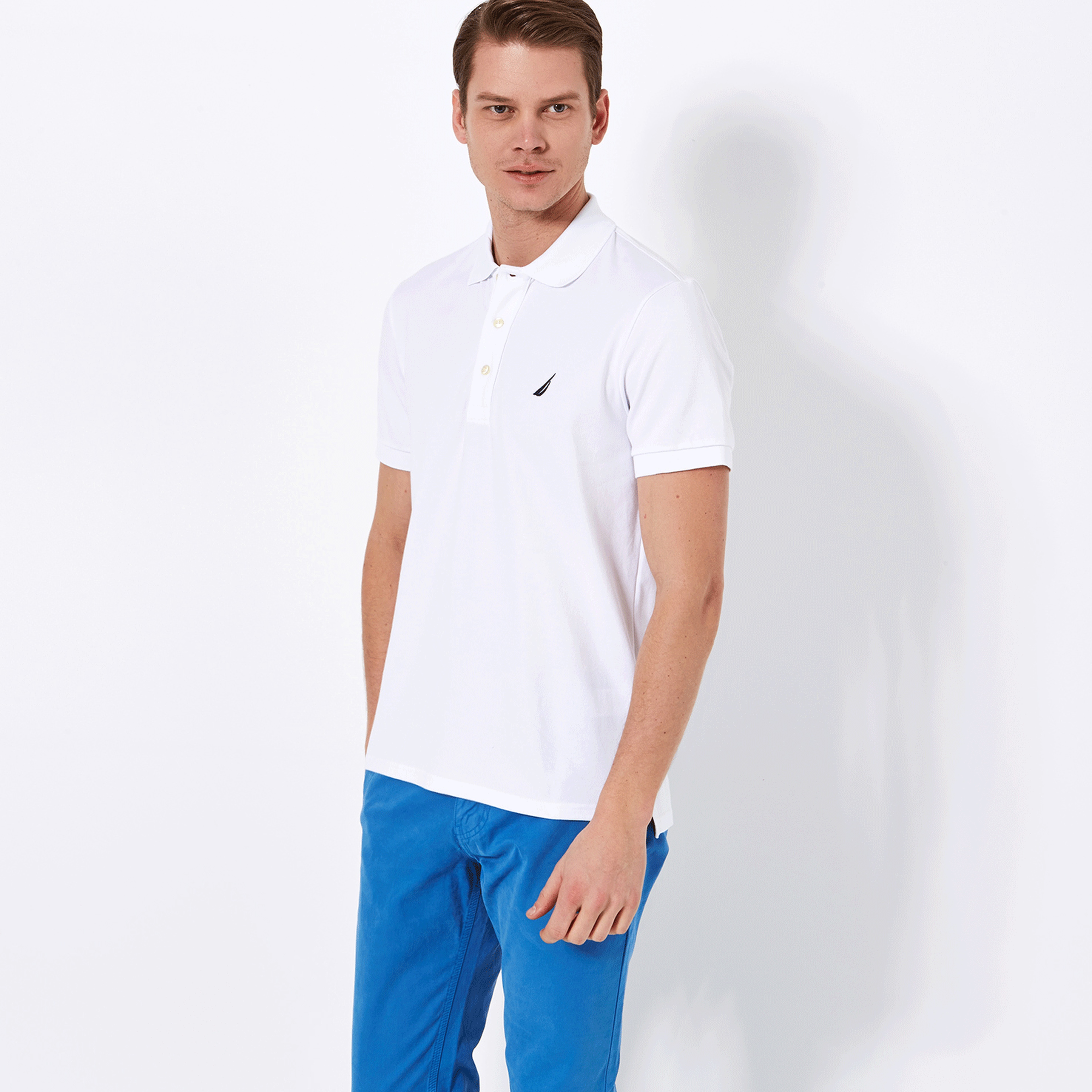 Nautica Erkek Beyaz Kısa Kollu Slim Fit Polo
