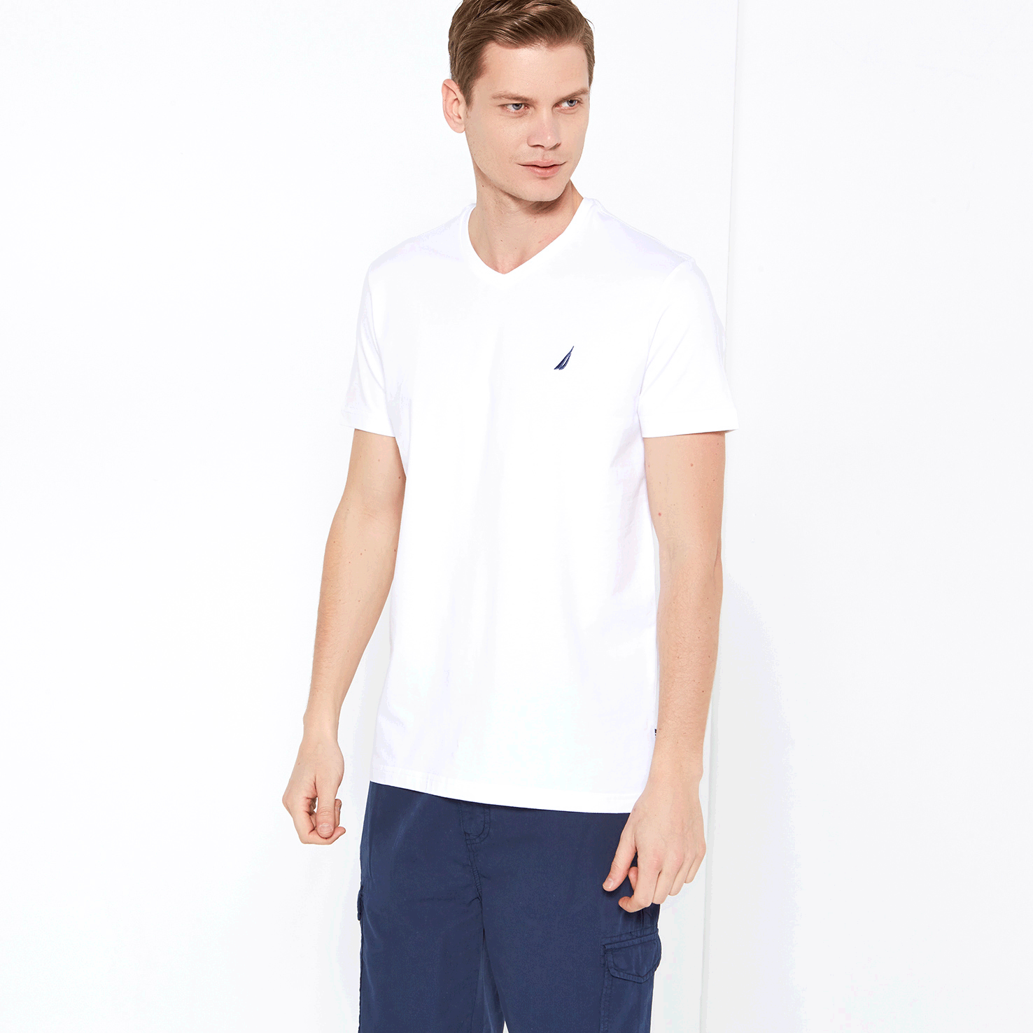 Nautica Erkek Beyaz Slim Fit T-Shirt