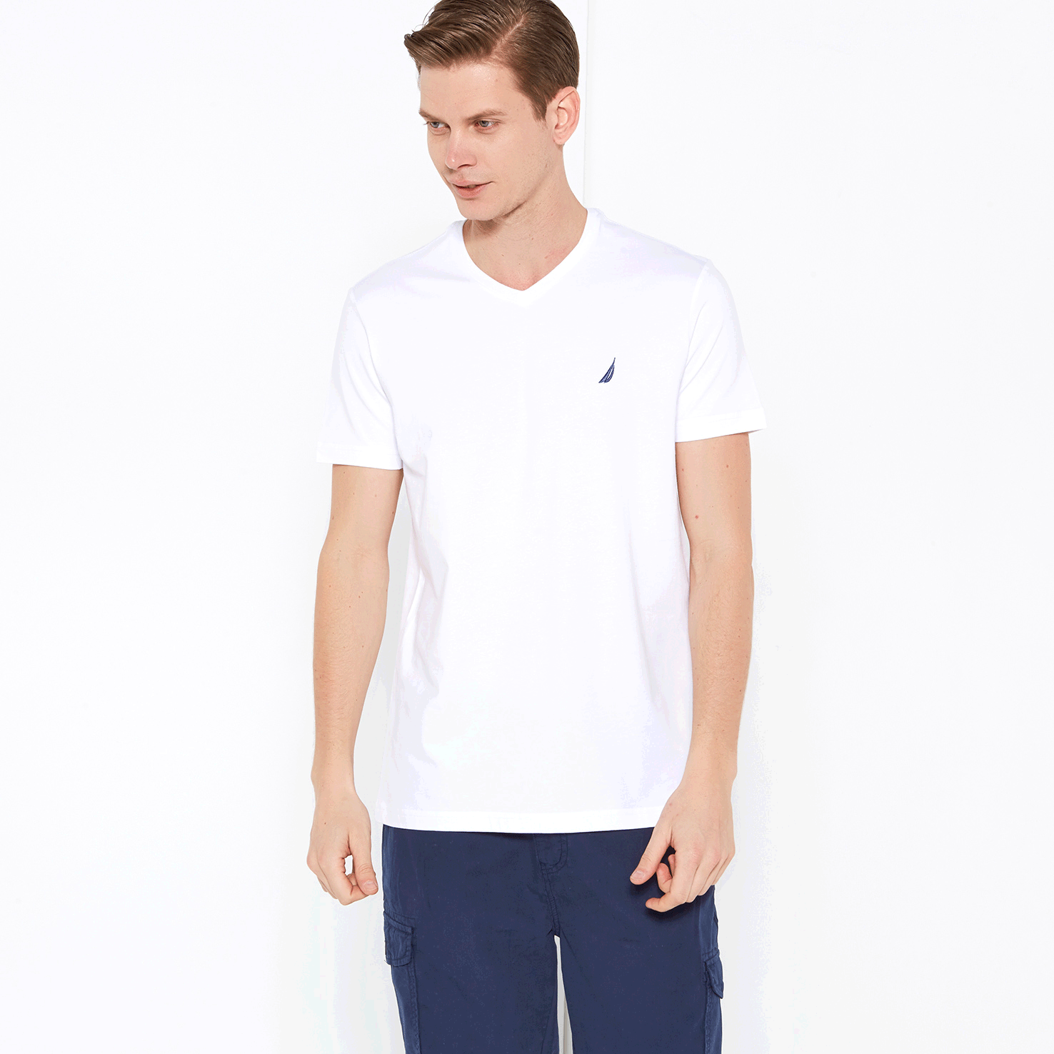 Nautica Erkek Beyaz Slim Fit T-Shirt