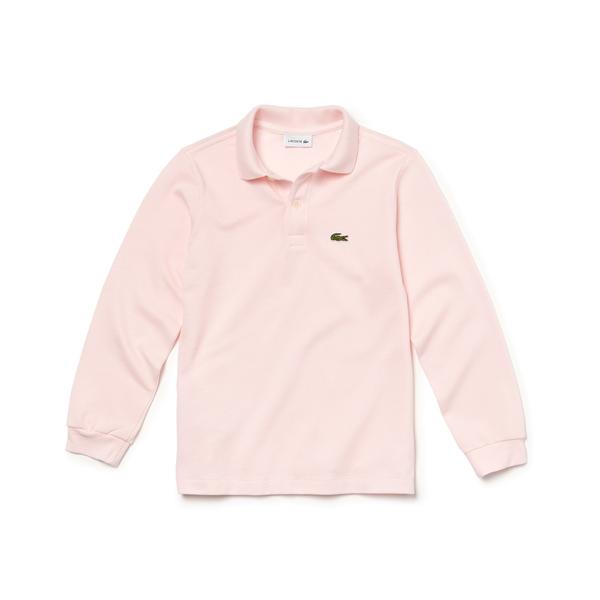 Erkek Çocuk Regular Fit Uzun Kollu Açık Pembe Polo