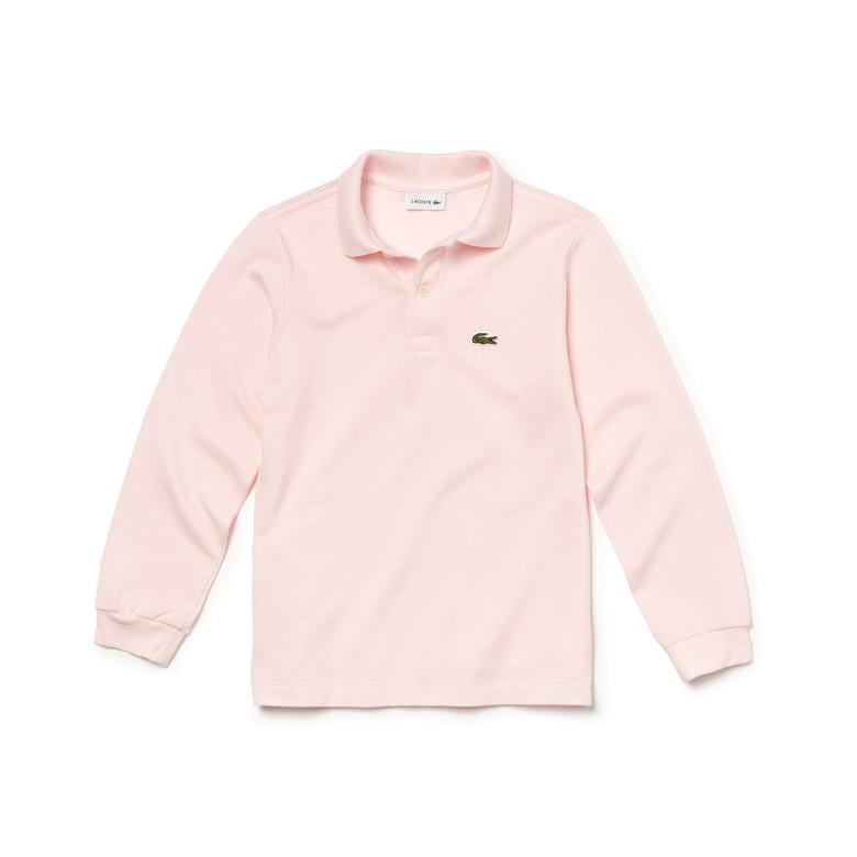 Erkek Çocuk Regular Fit Uzun Kollu Açık Pembe Polo