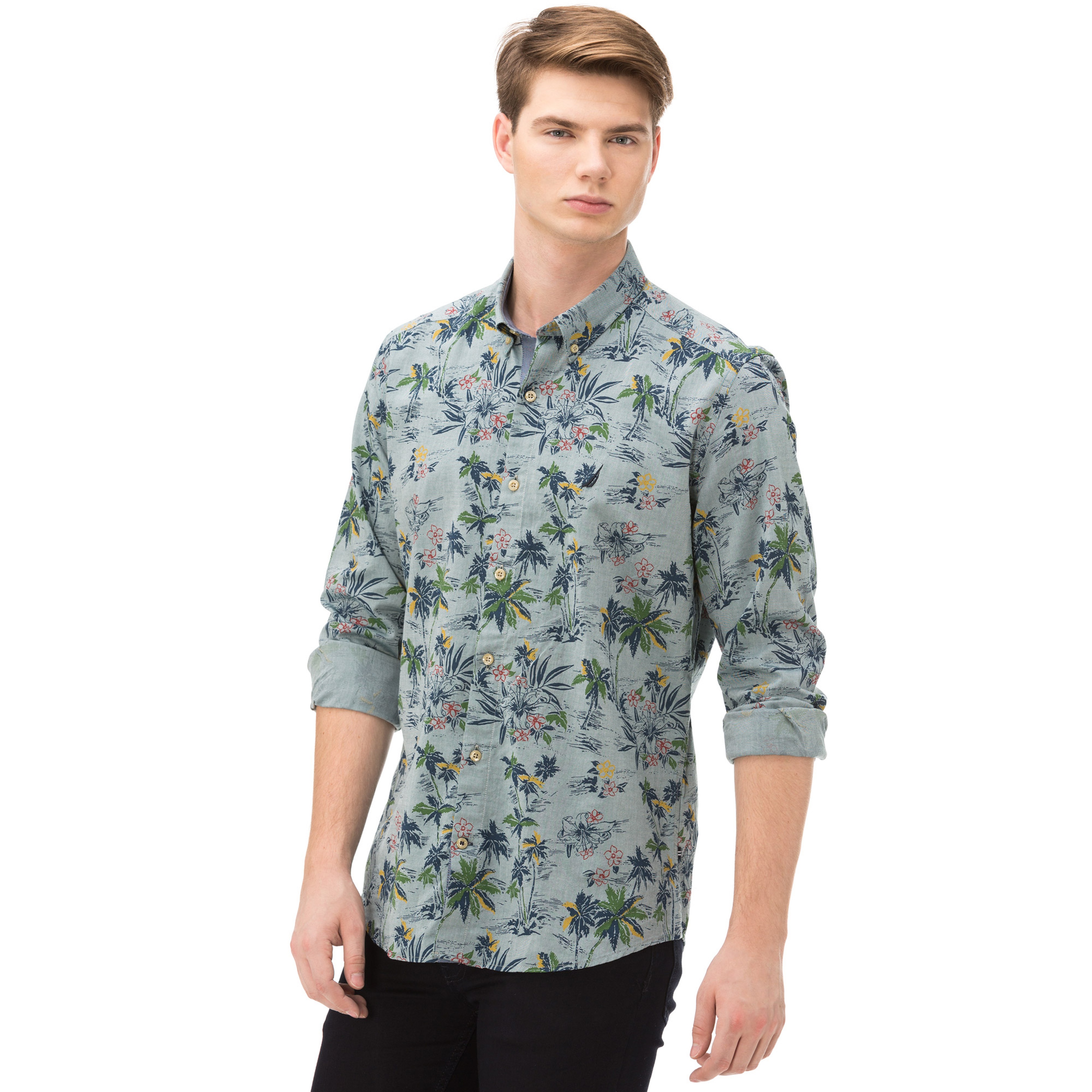 Nautica Erkek Yeşil Slim Fit Gömlek