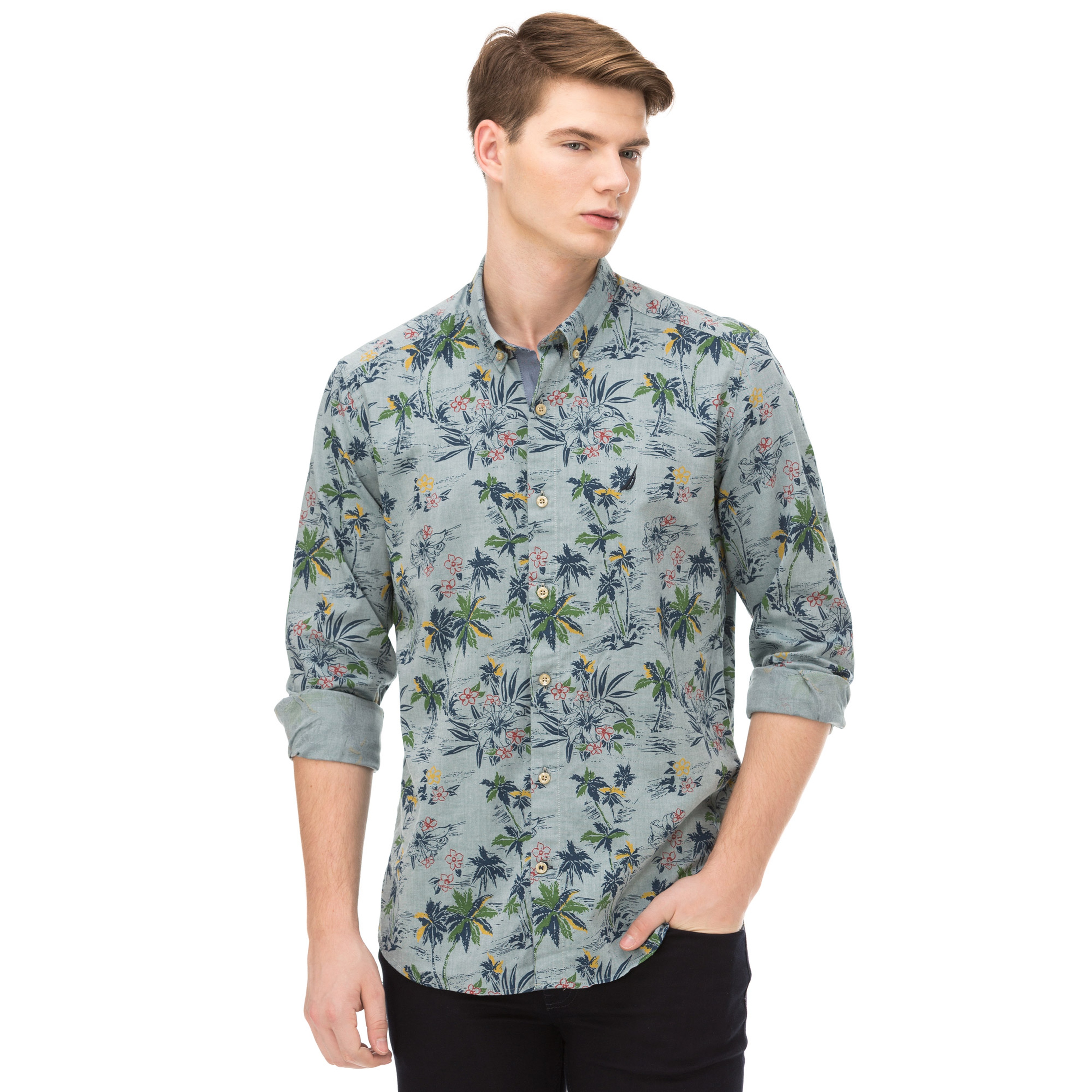 Nautica Erkek Yeşil Slim Fit Gömlek