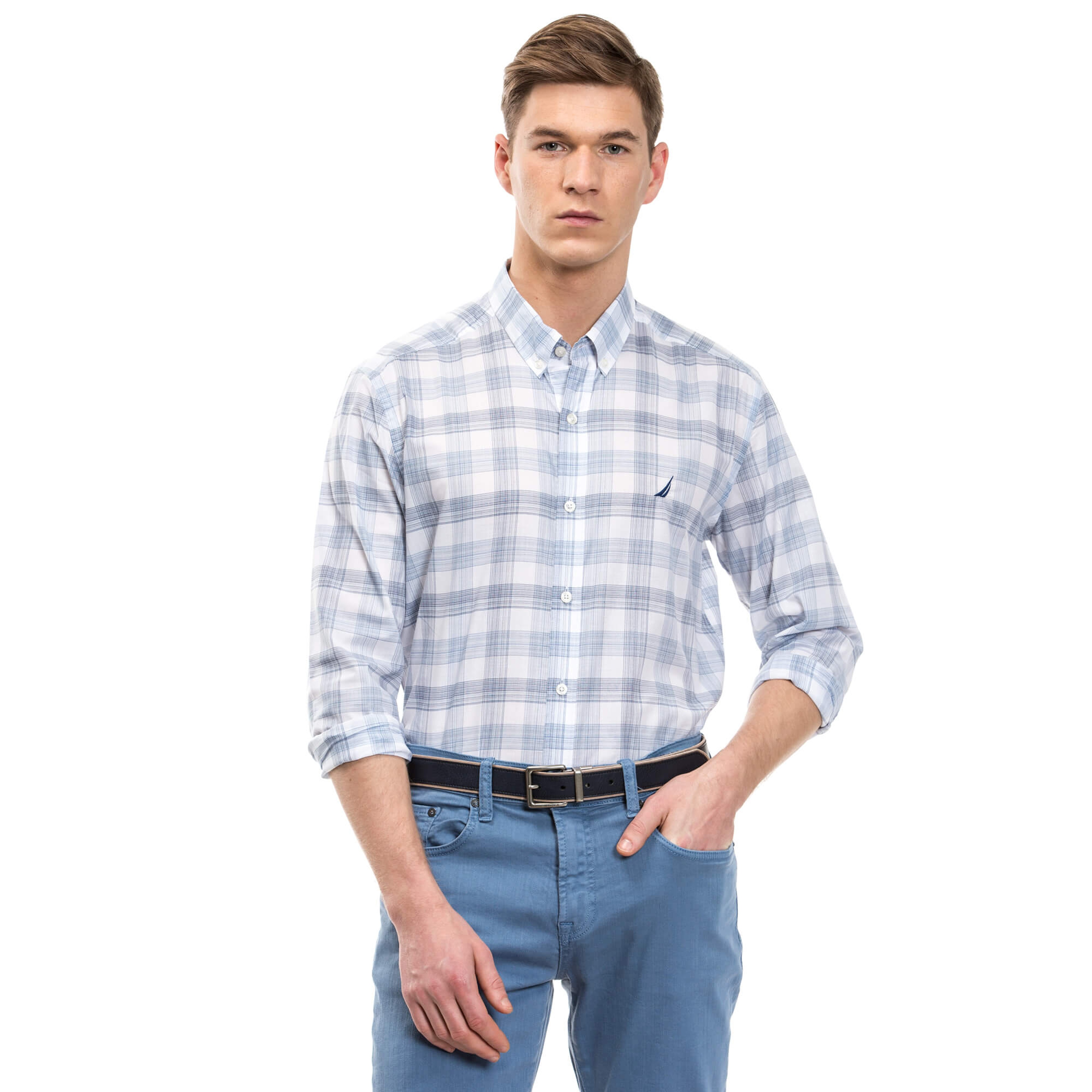 Nautica Erkek Mavi Slim Fit Gömlek