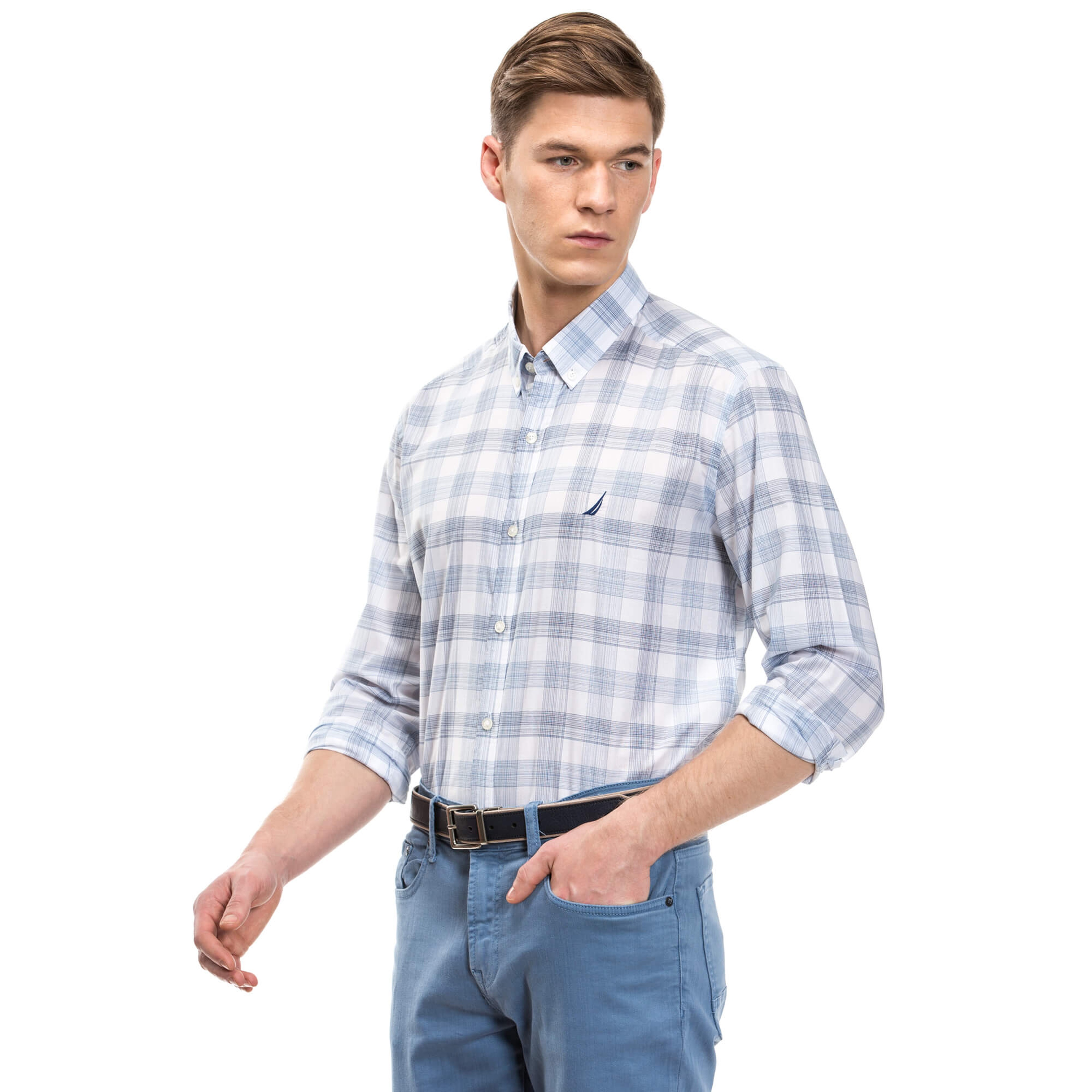 Nautica Erkek Mavi Slim Fit Gömlek