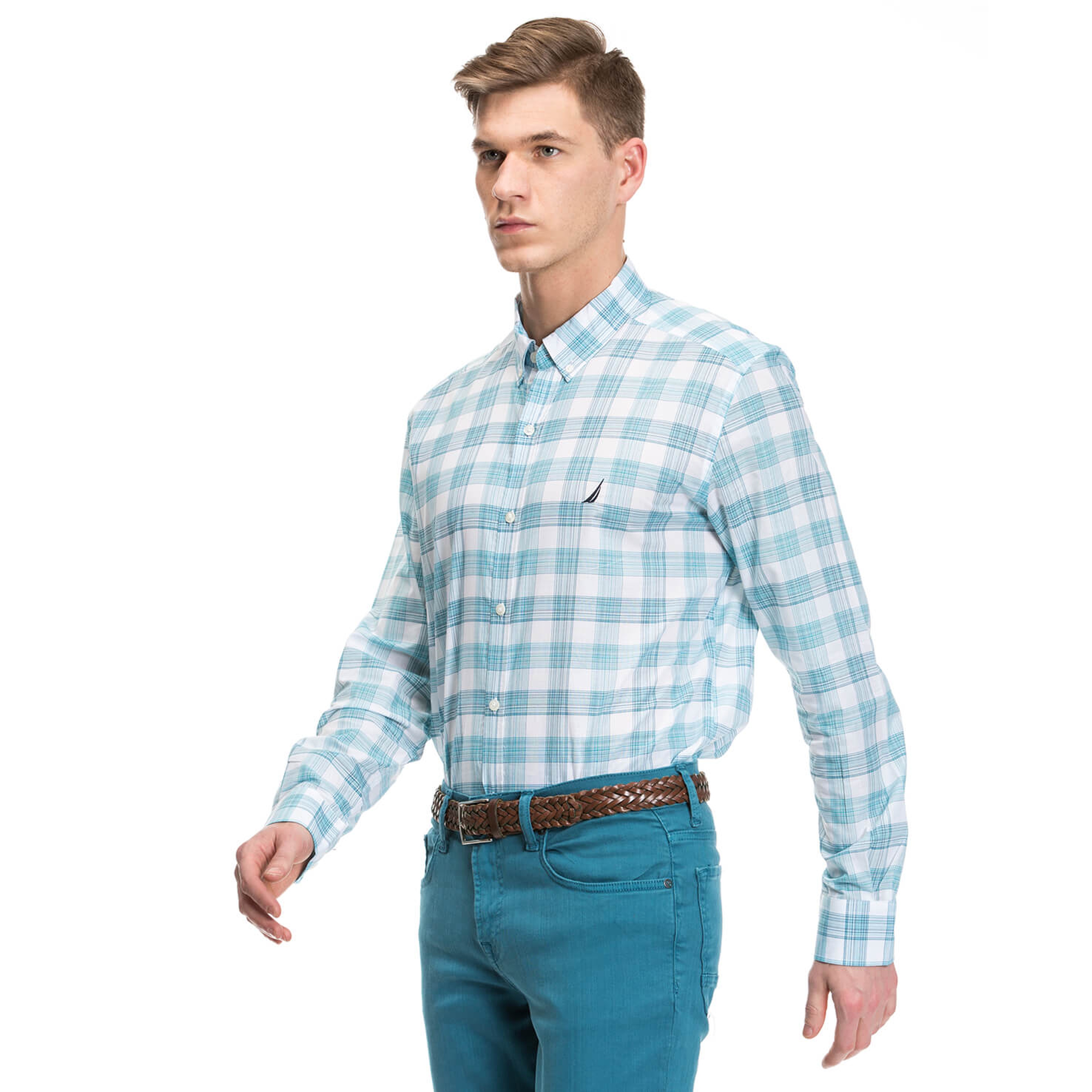 Nautica Erkek Mavi Slim Fit Gömlek