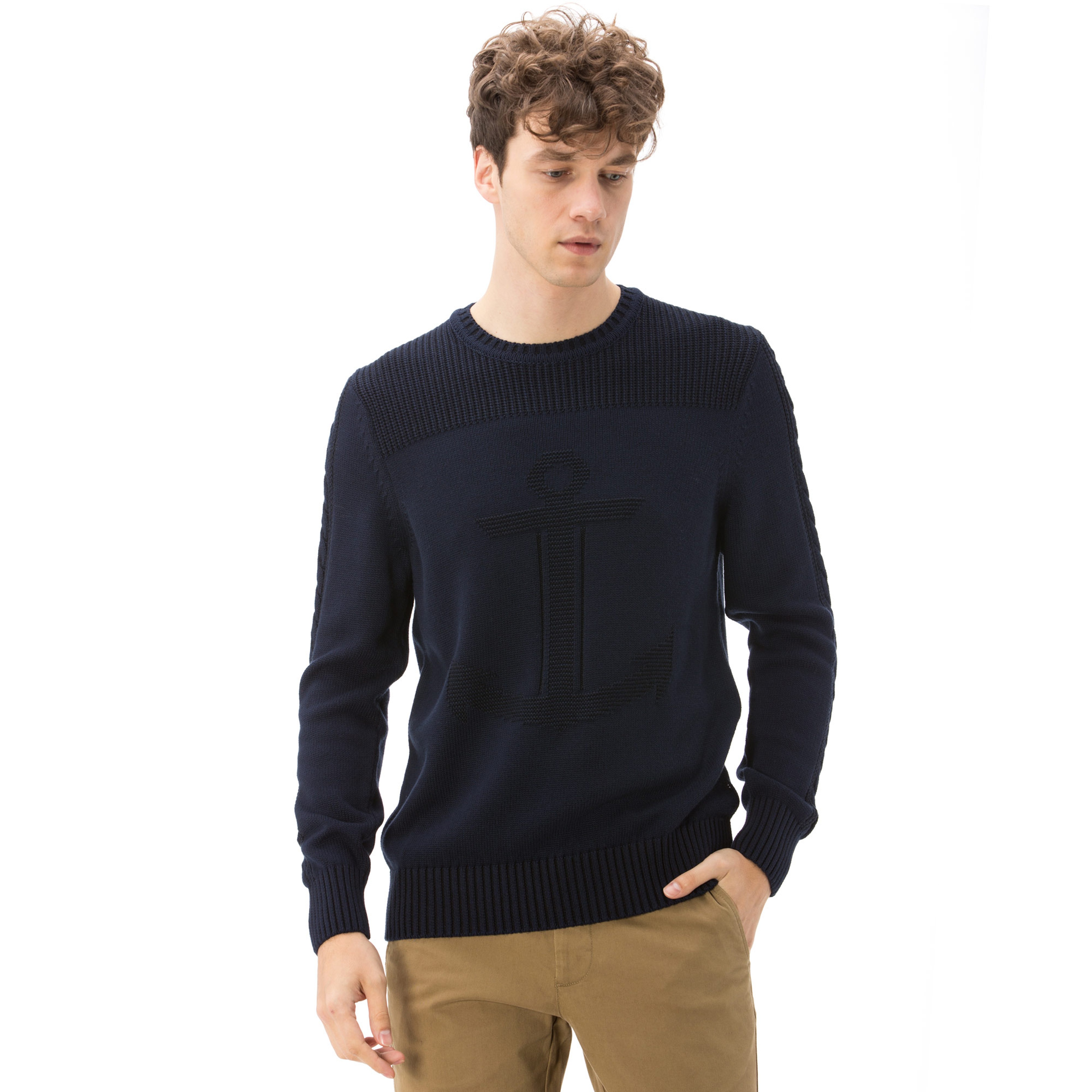 NAUTICA UZUN KOLLU ÇAPA DESENLİ ERKEK TRİKO