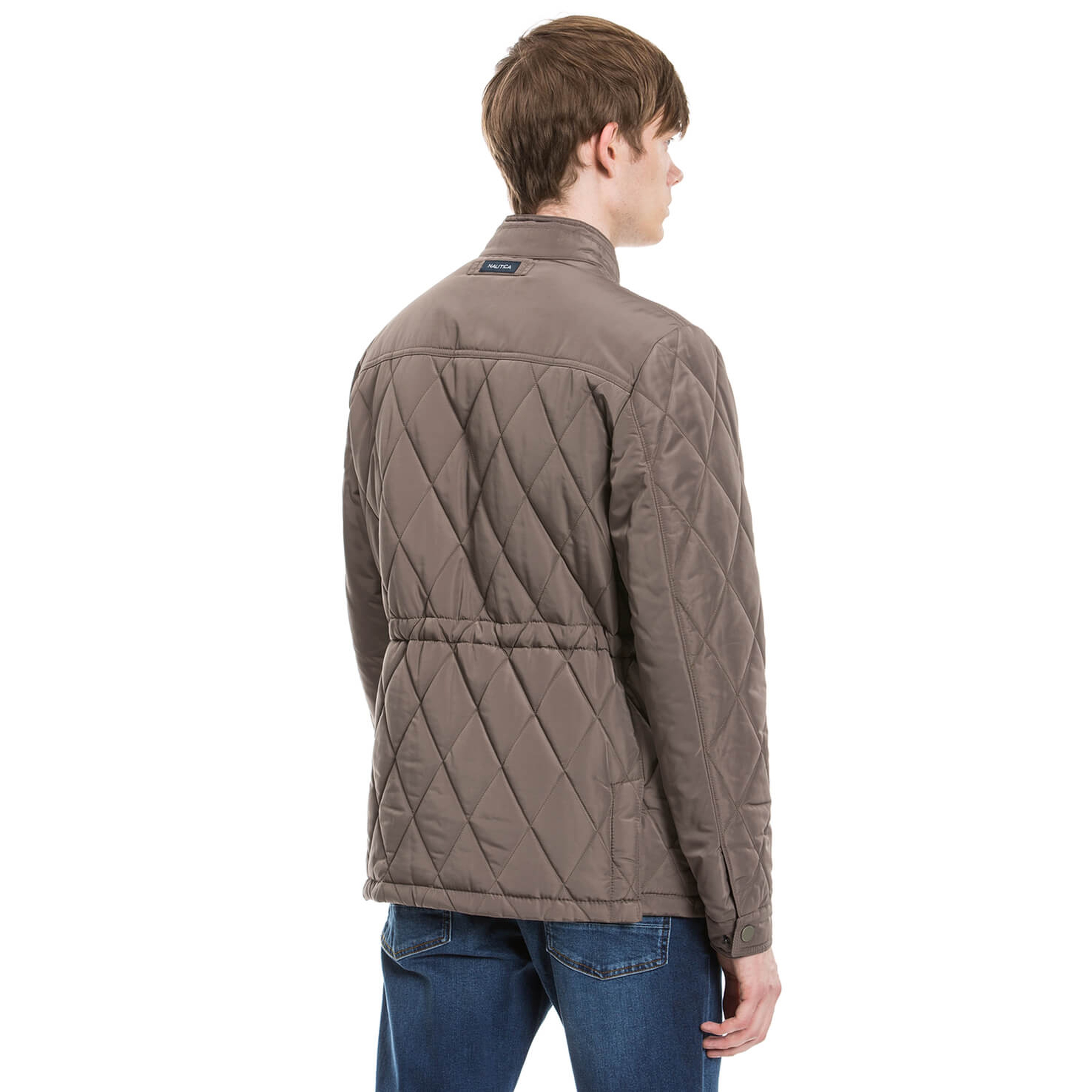 Nautica Kahverengi Kapitone Dik Yaka Erkek Mont