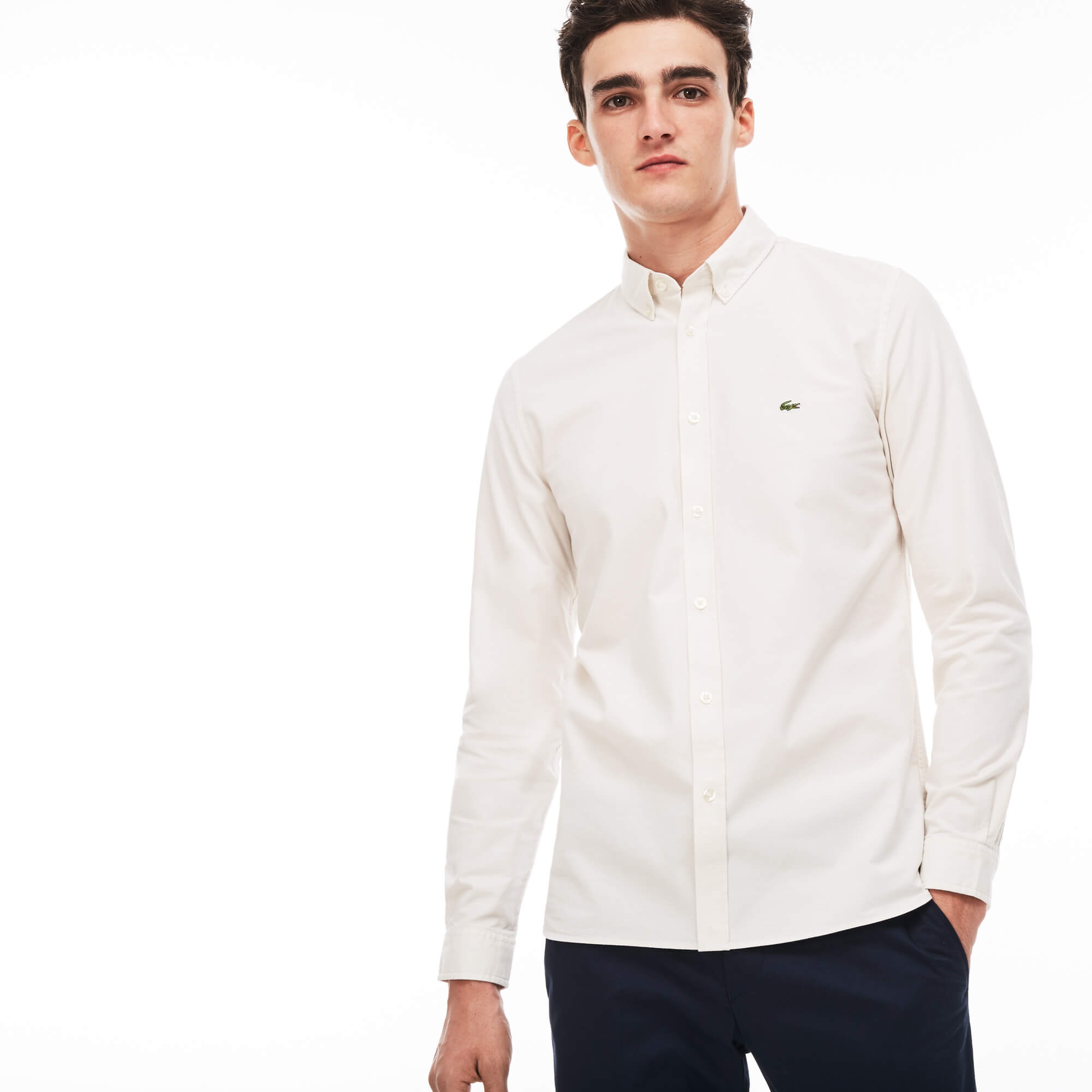 Lacoste Erkek Krem Gömlek