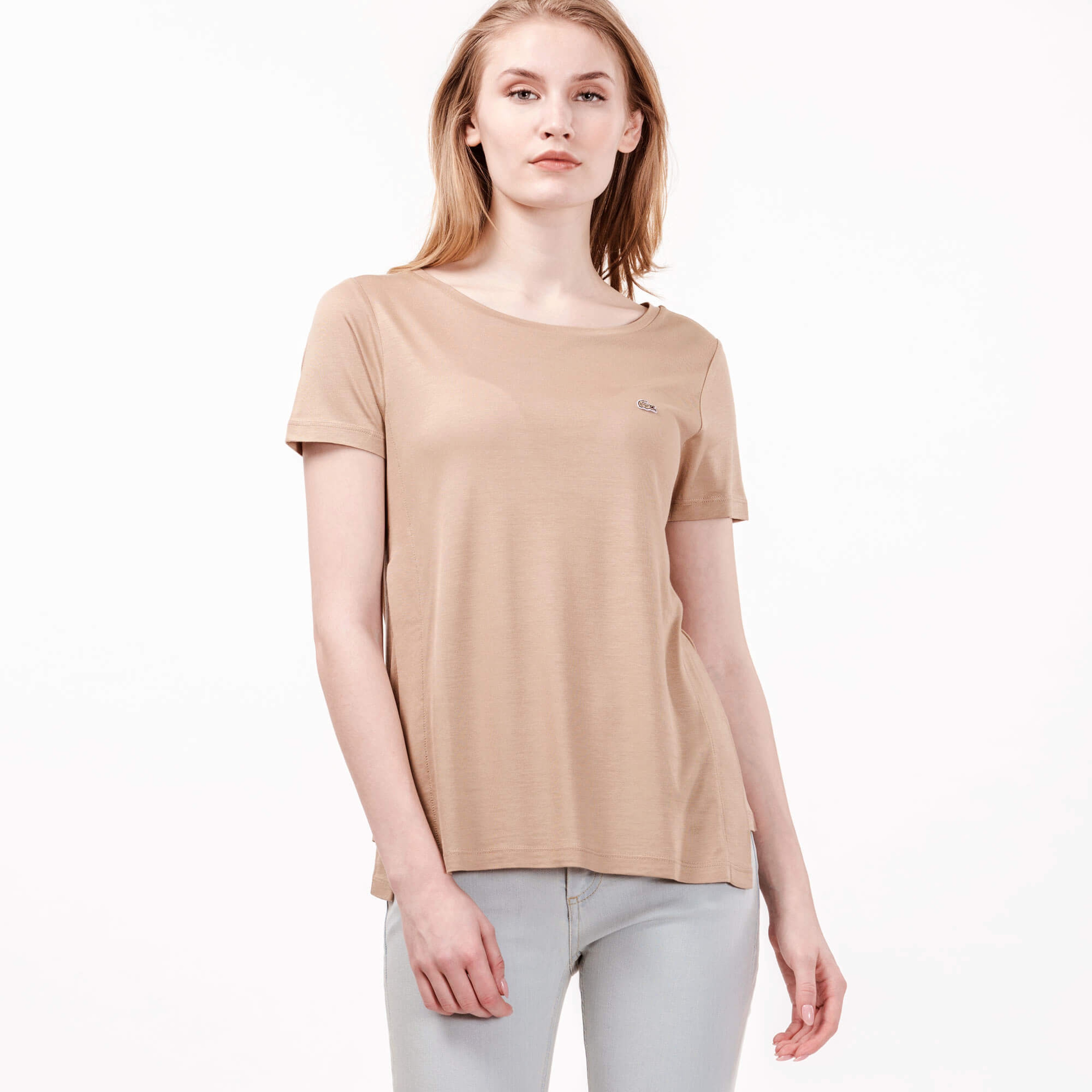 Lacoste Kadın Krem T-Shirt