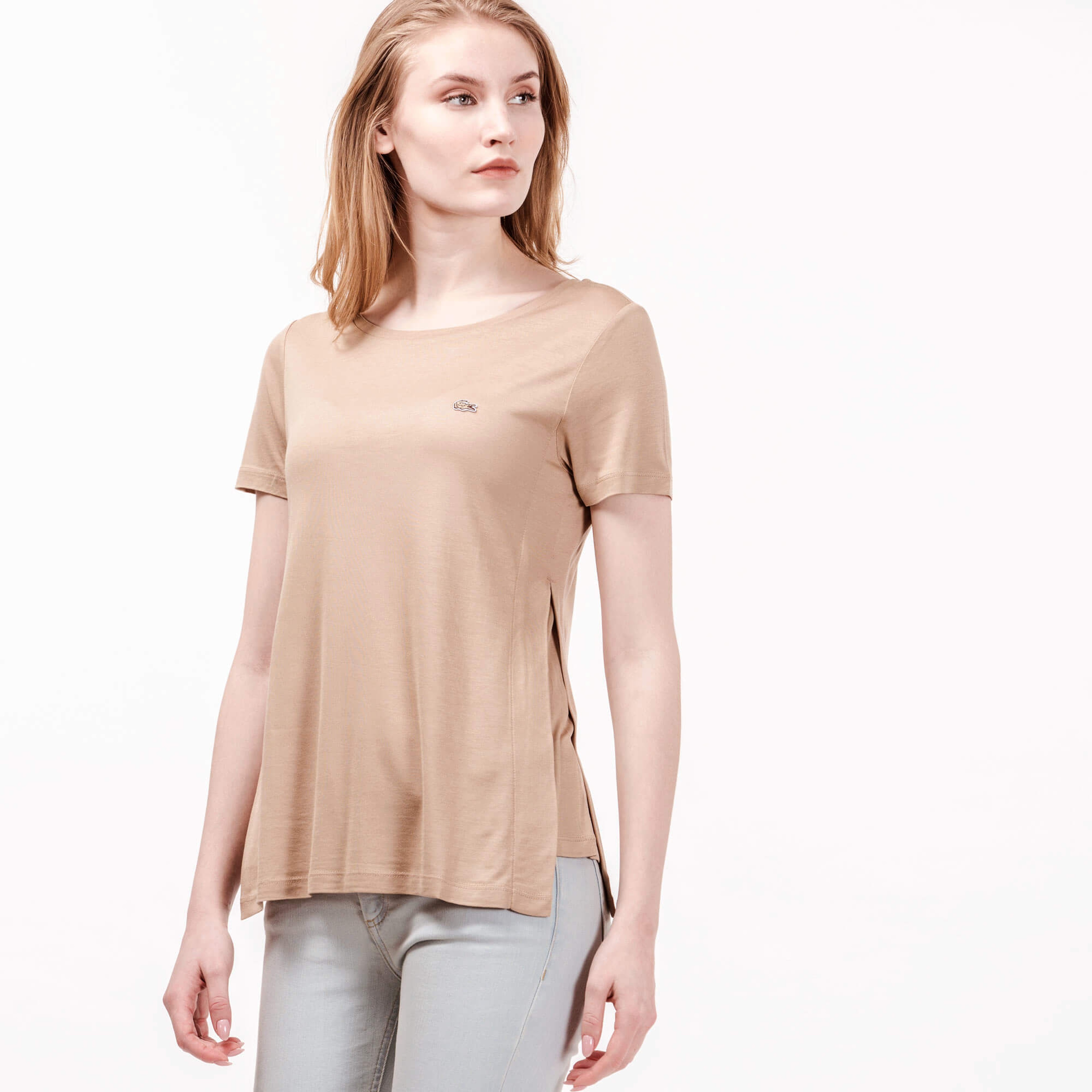 Lacoste Kadın Krem T-Shirt