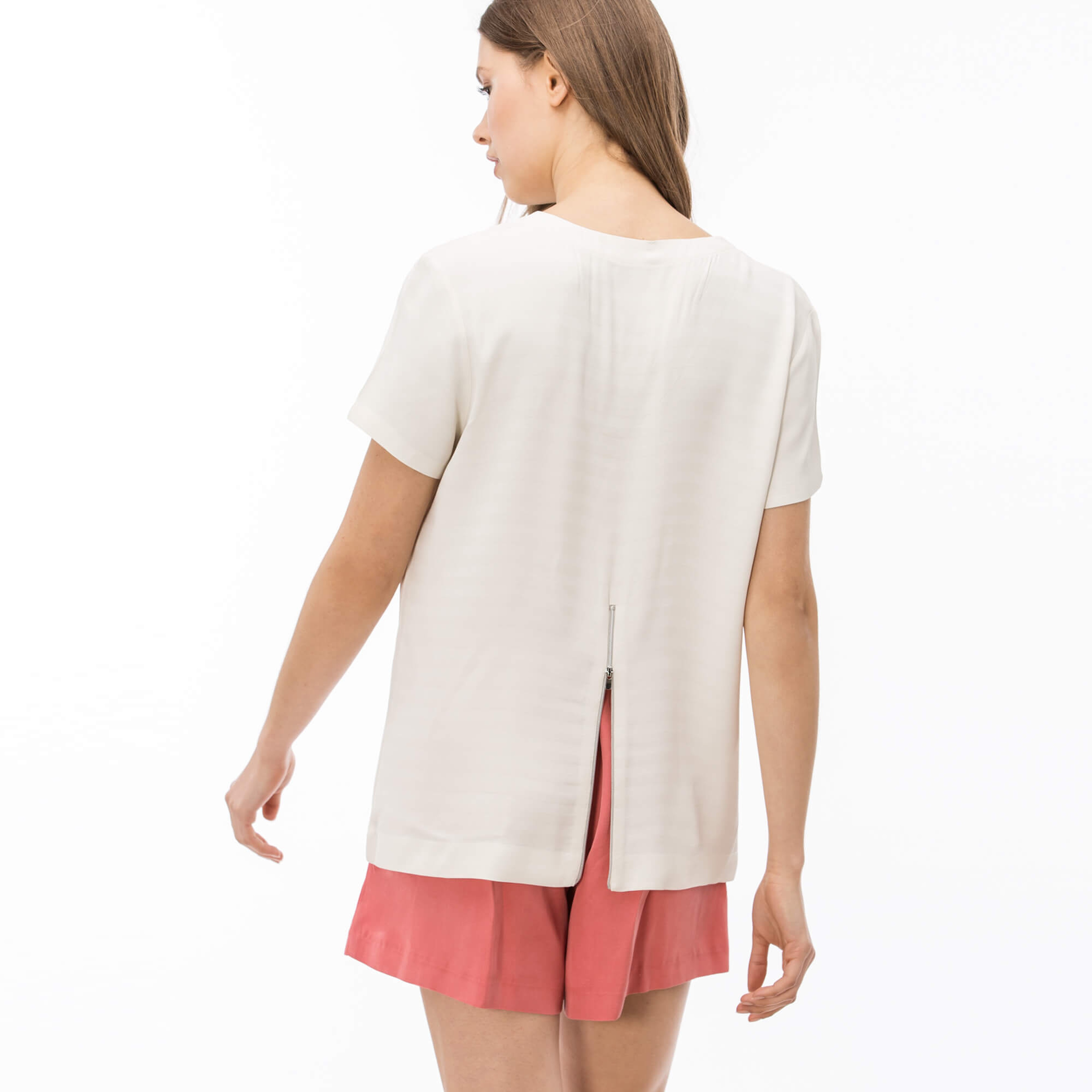 Lacoste Kadın Kısa Kollu Beyaz Bluz