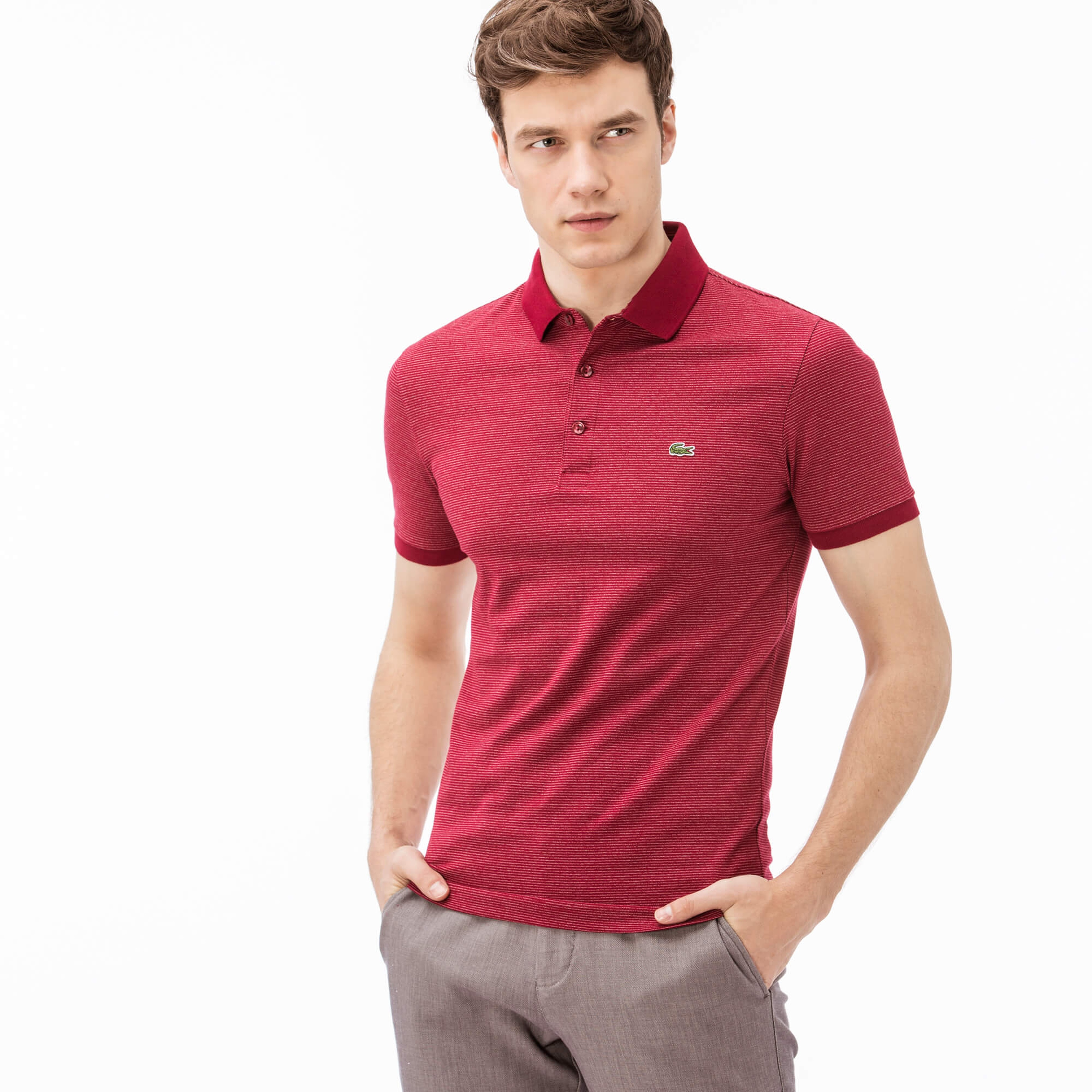 Lacoste Erkek Bordo Slim Fit Polo