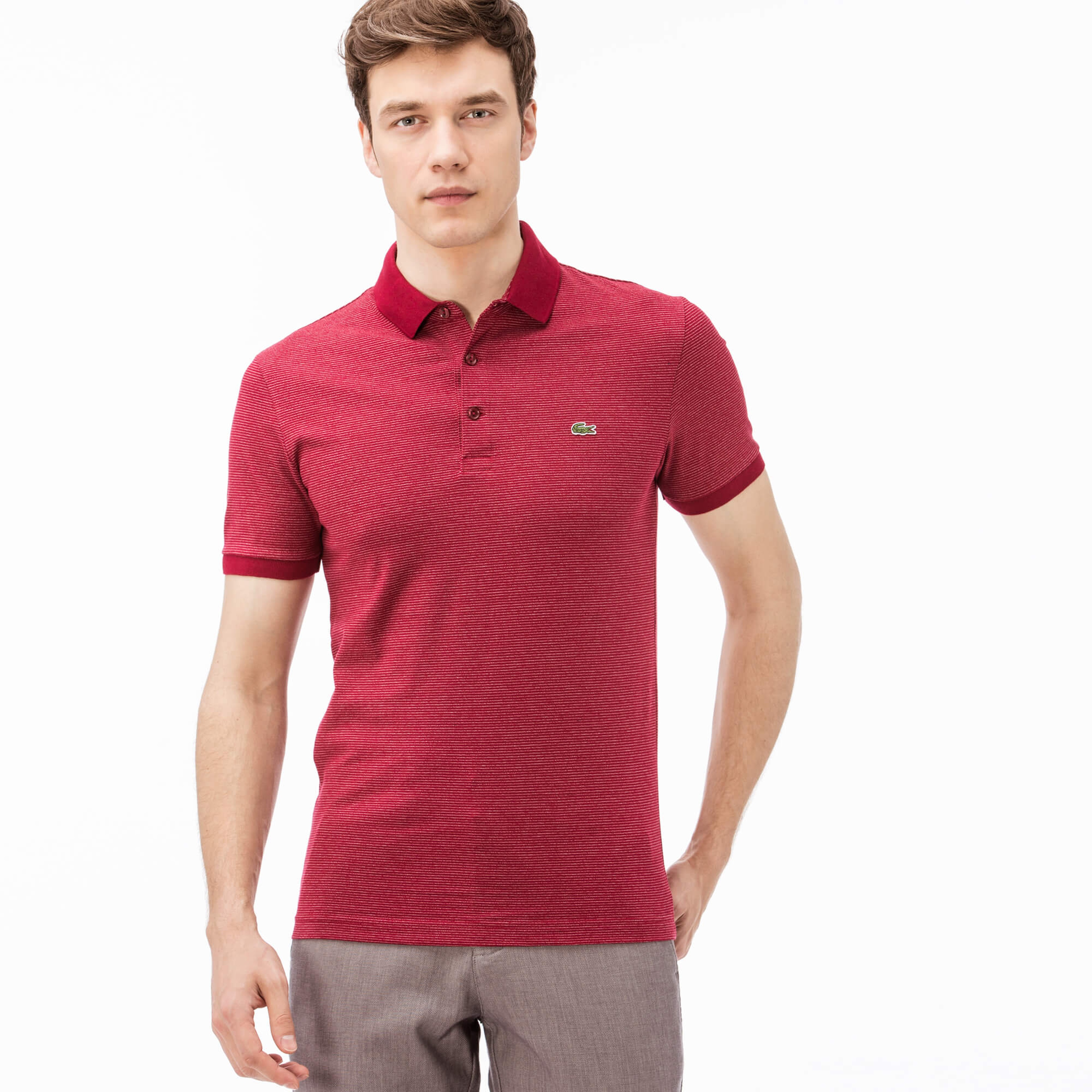 Lacoste Erkek Bordo Slim Fit Polo
