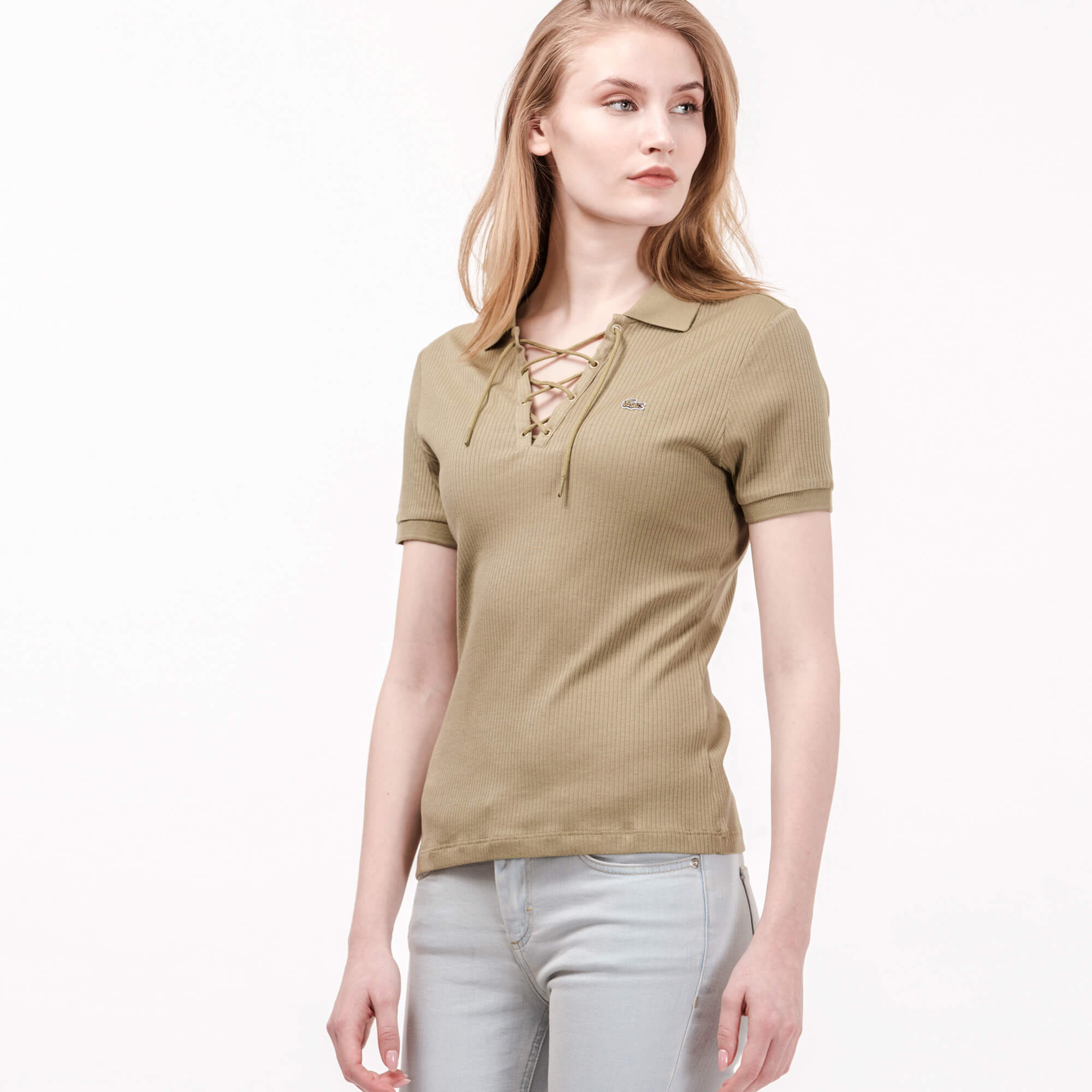 Lacoste Kadın Yeşil Kısa Kollu Polo