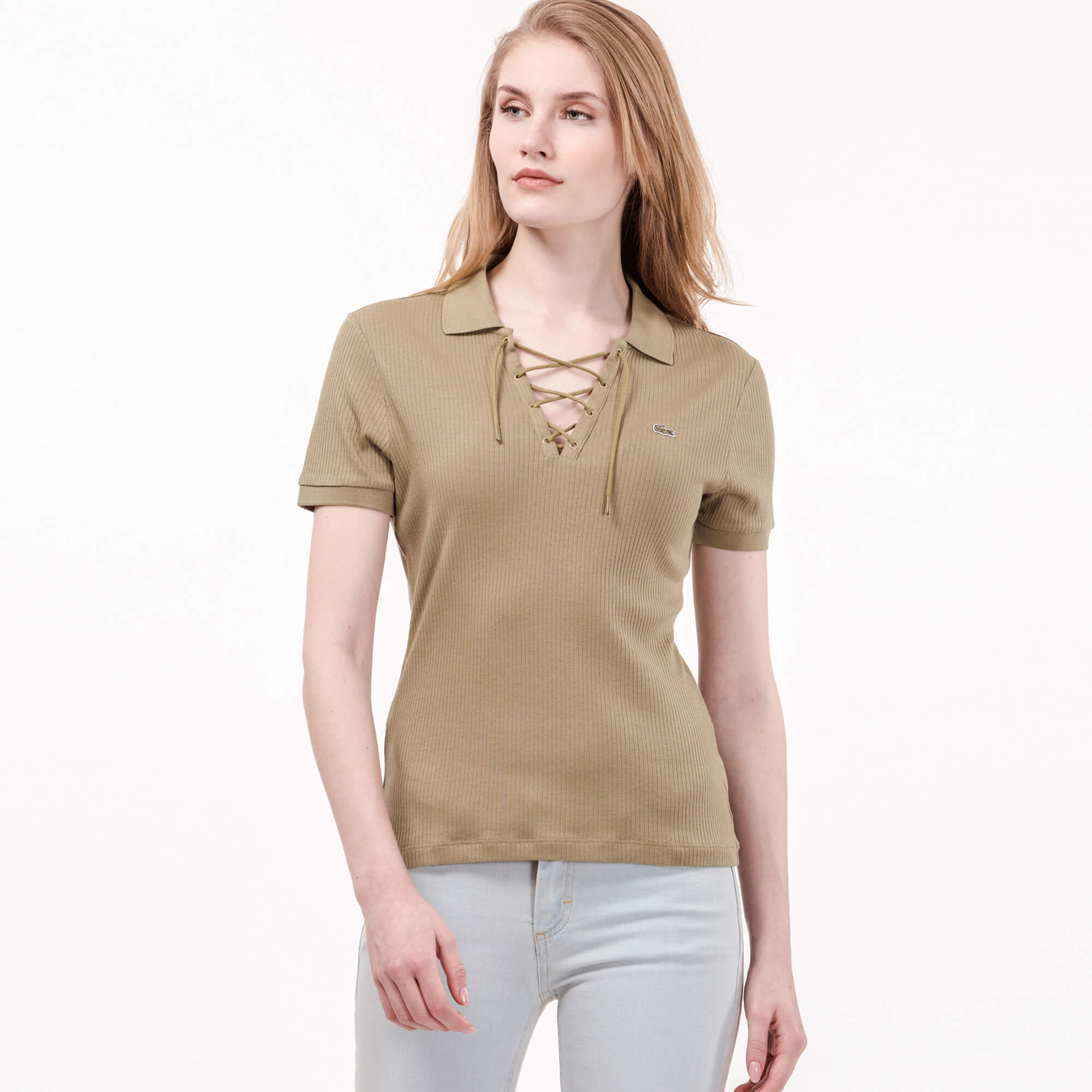 Lacoste Kadın Yeşil Kısa Kollu Polo