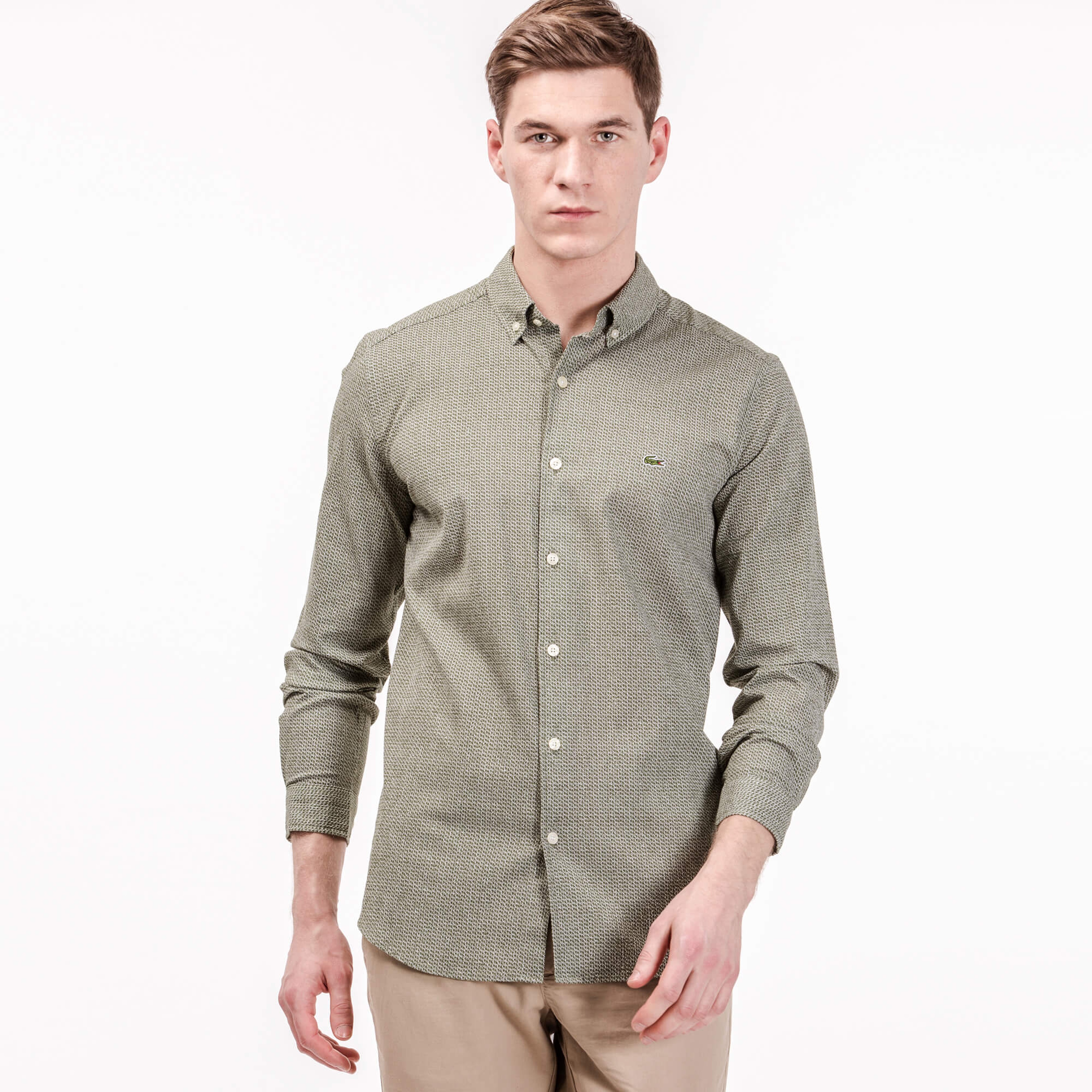 Lacoste Erkek Yeşil Slim Fit Gömlek