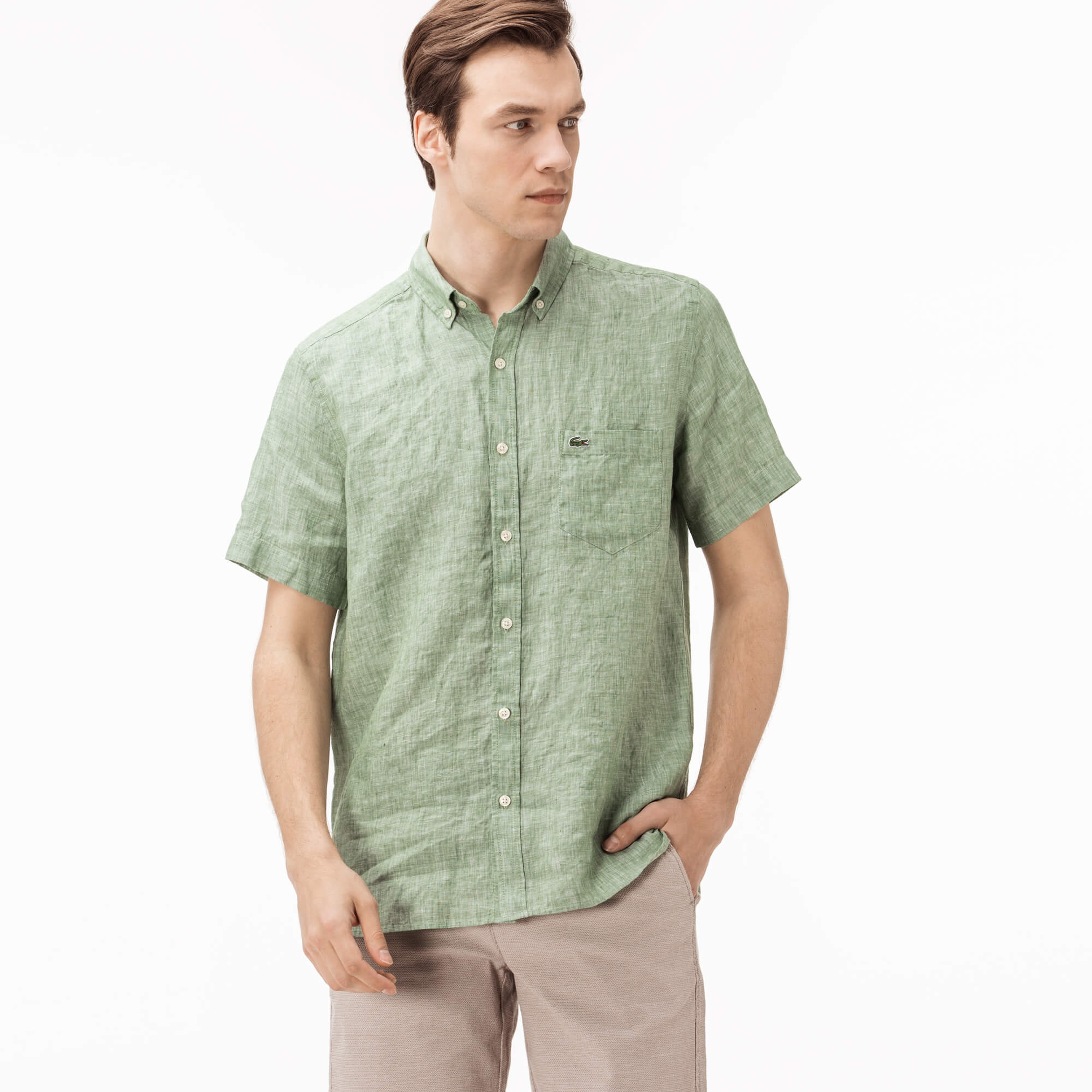 Lacoste Erkek Yeşil Regular Fit Gömlek