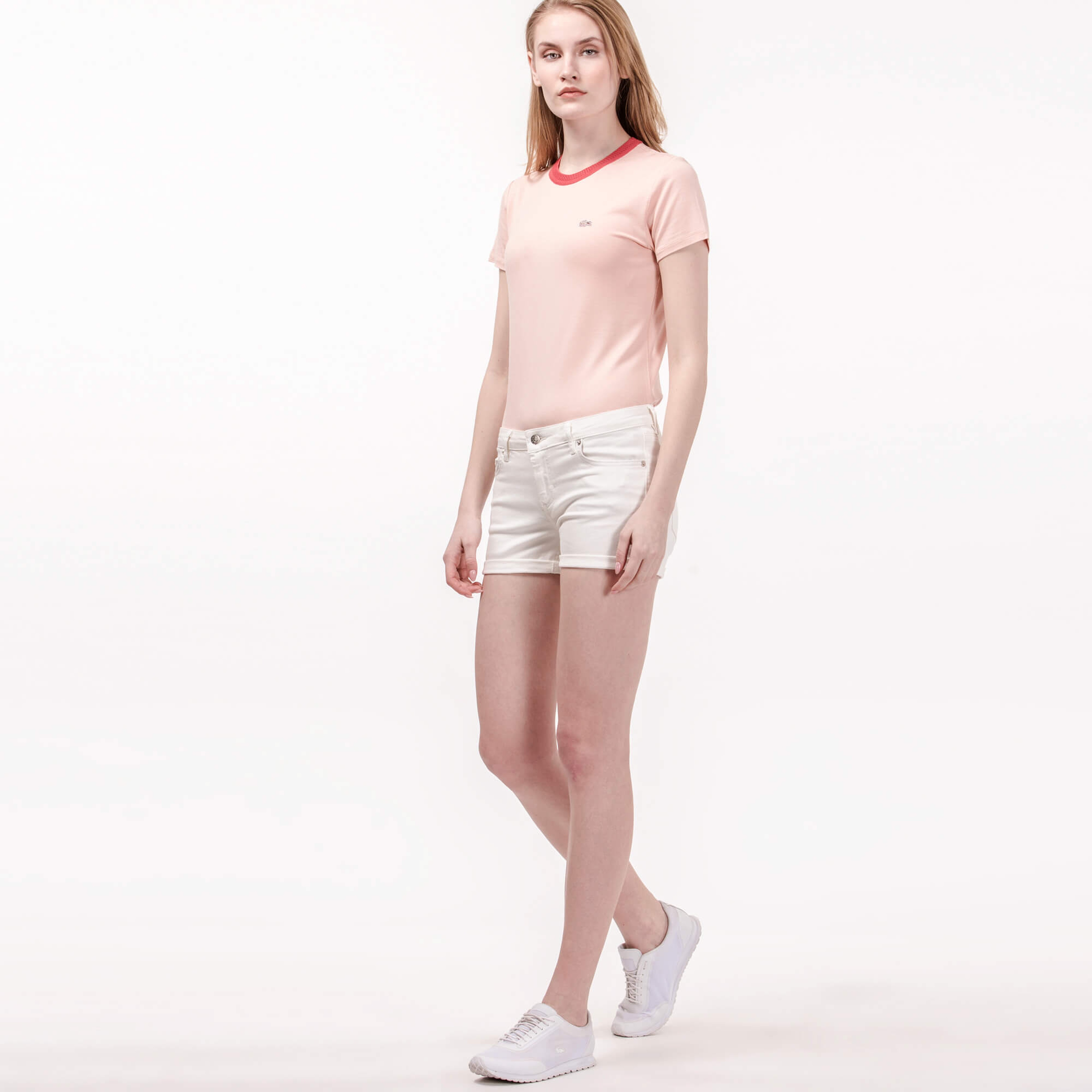 Lacoste Kadın Beyaz Denim Şort