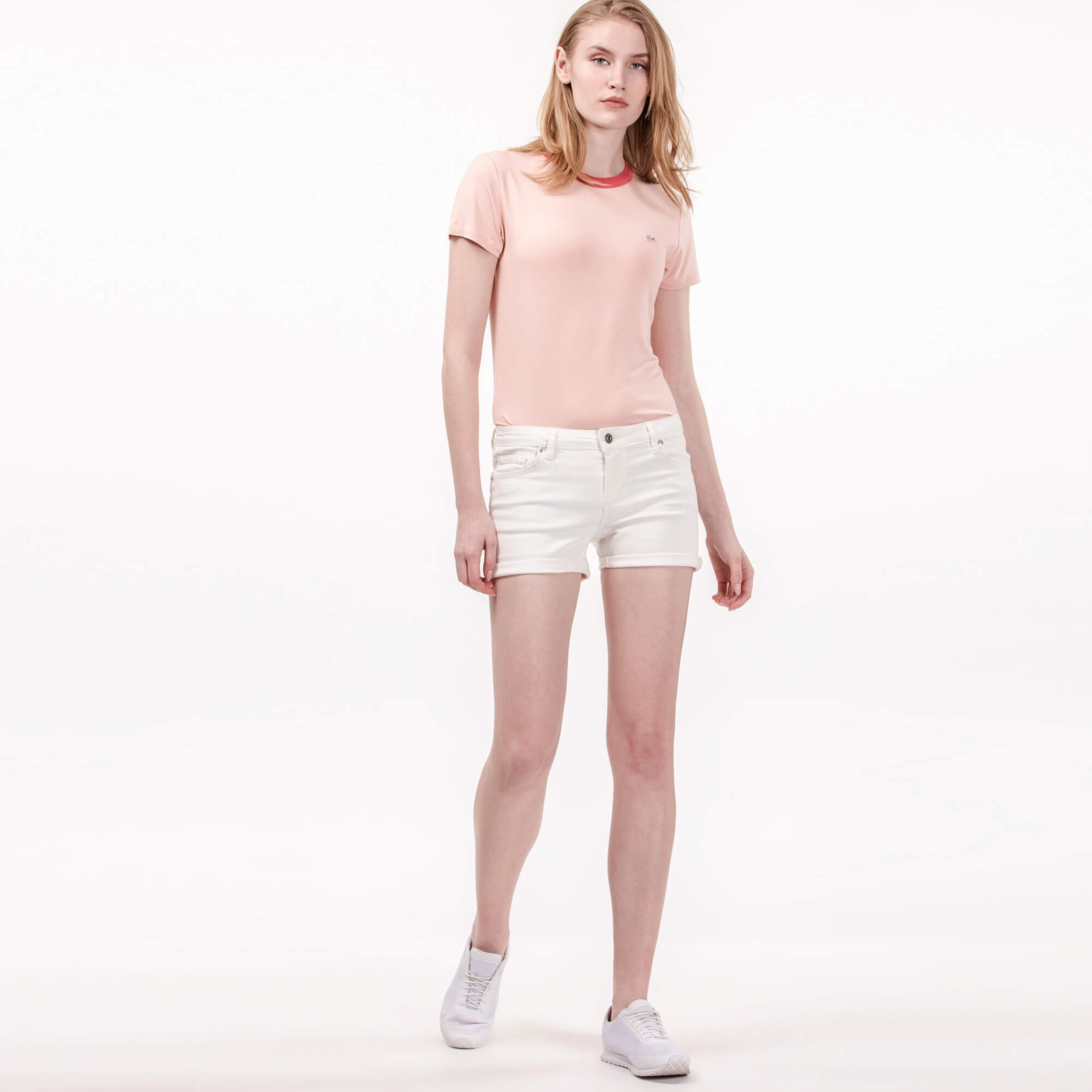 Lacoste Kadın Beyaz Denim Şort