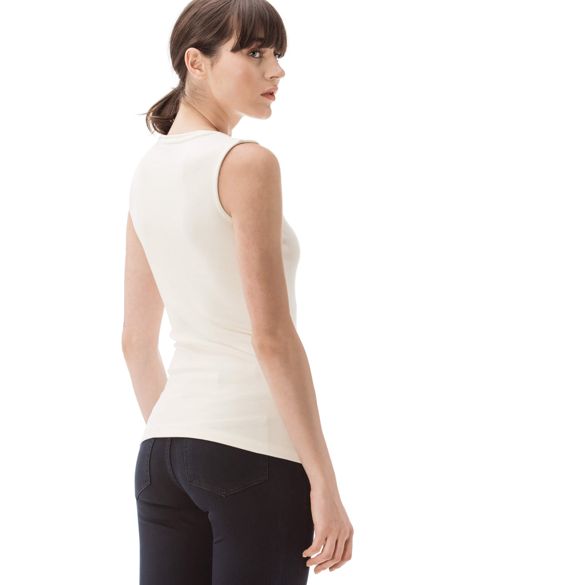 Lacoste Kadın Bej T-Shirt