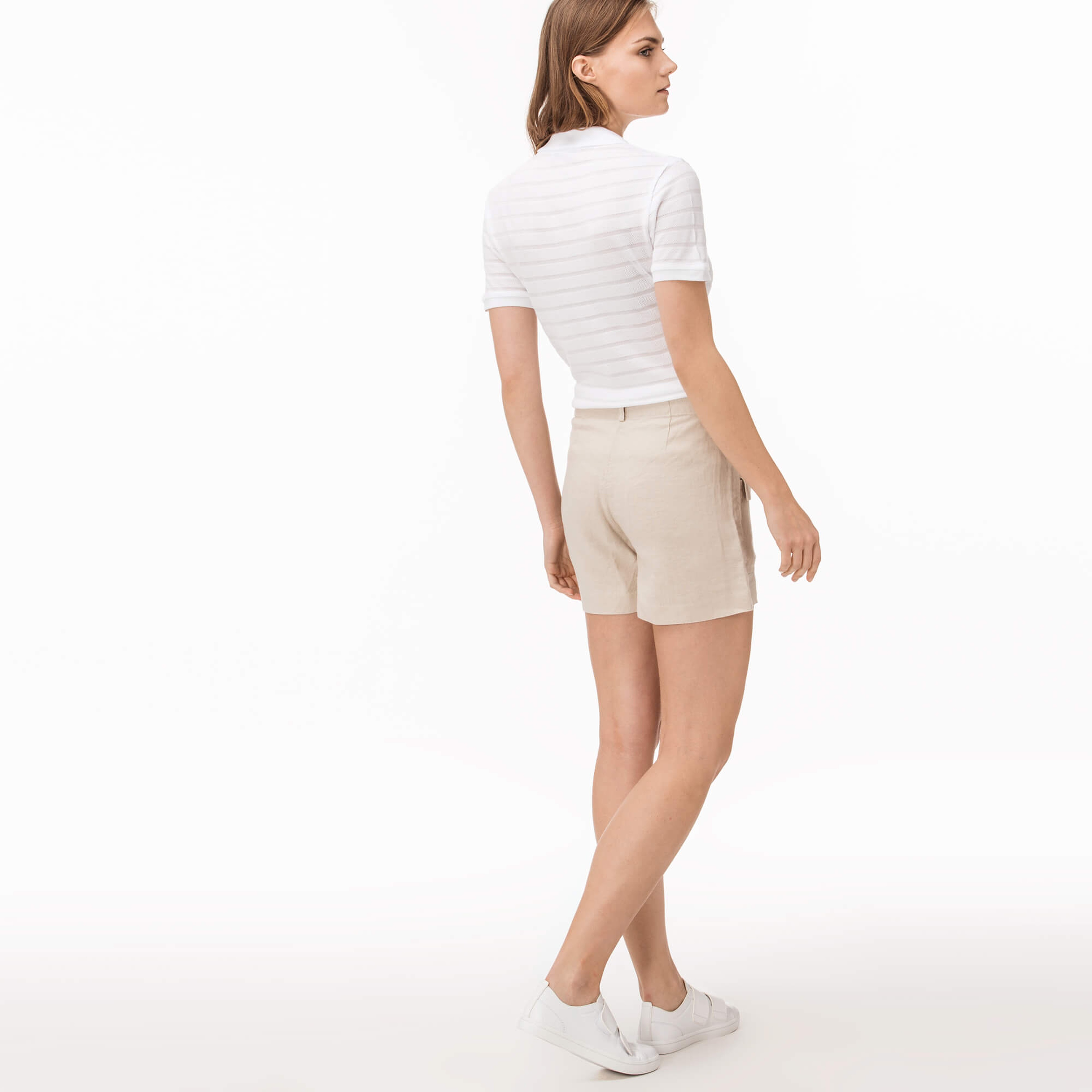 Lacoste Kadın Krem Rengi Şort