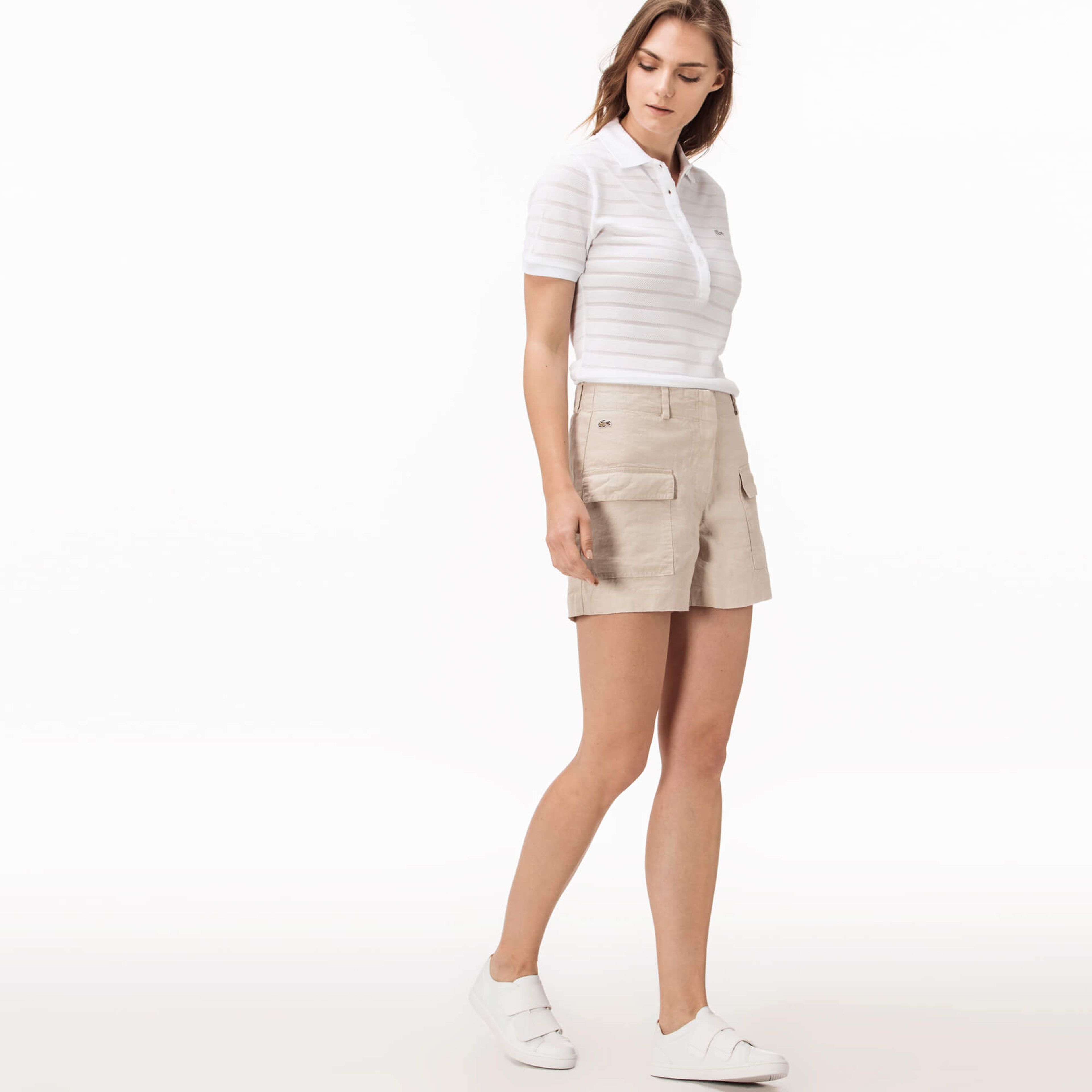 Lacoste Kadın Krem Rengi Şort