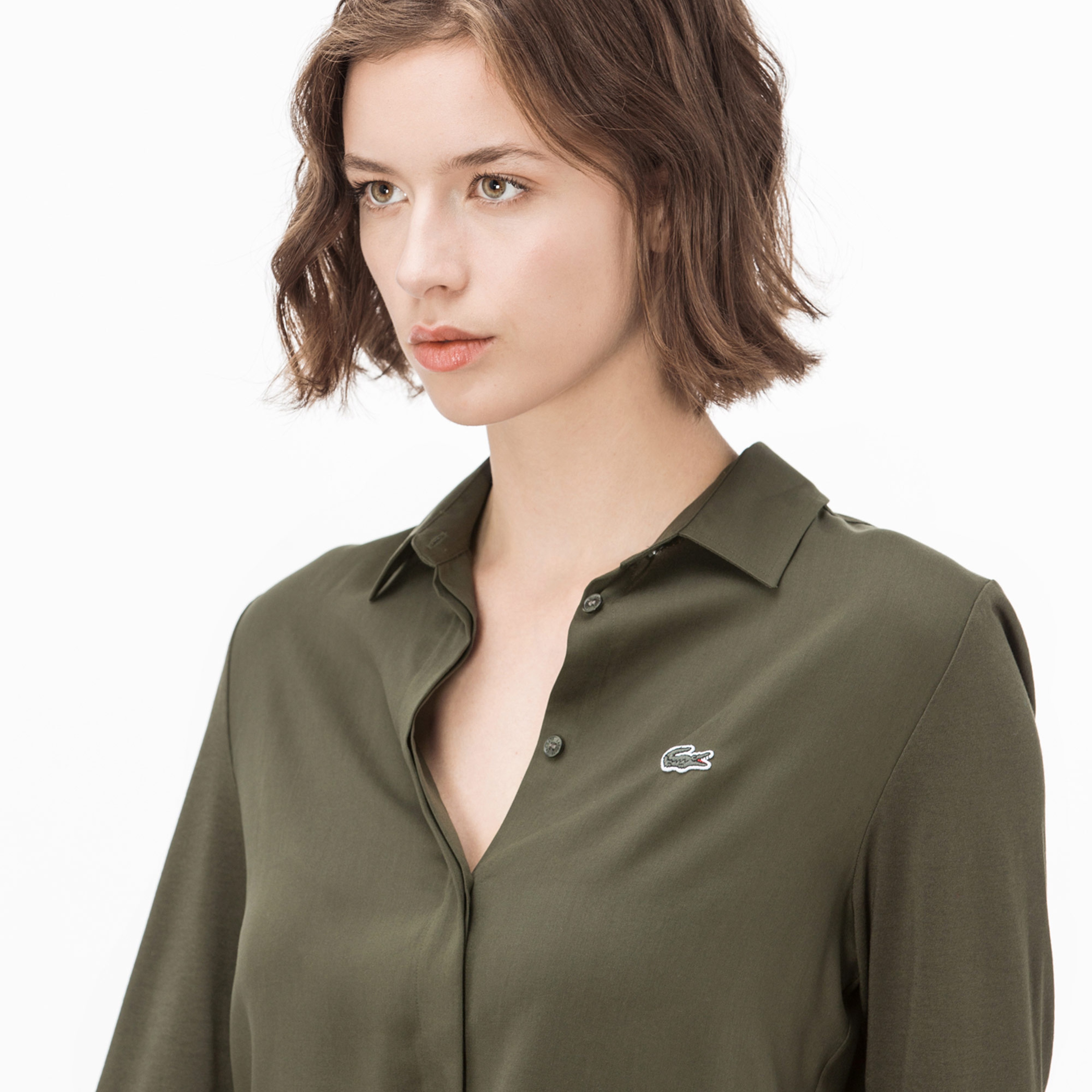 Lacoste Kadın Uzun Kollu Yeşil Gömlek