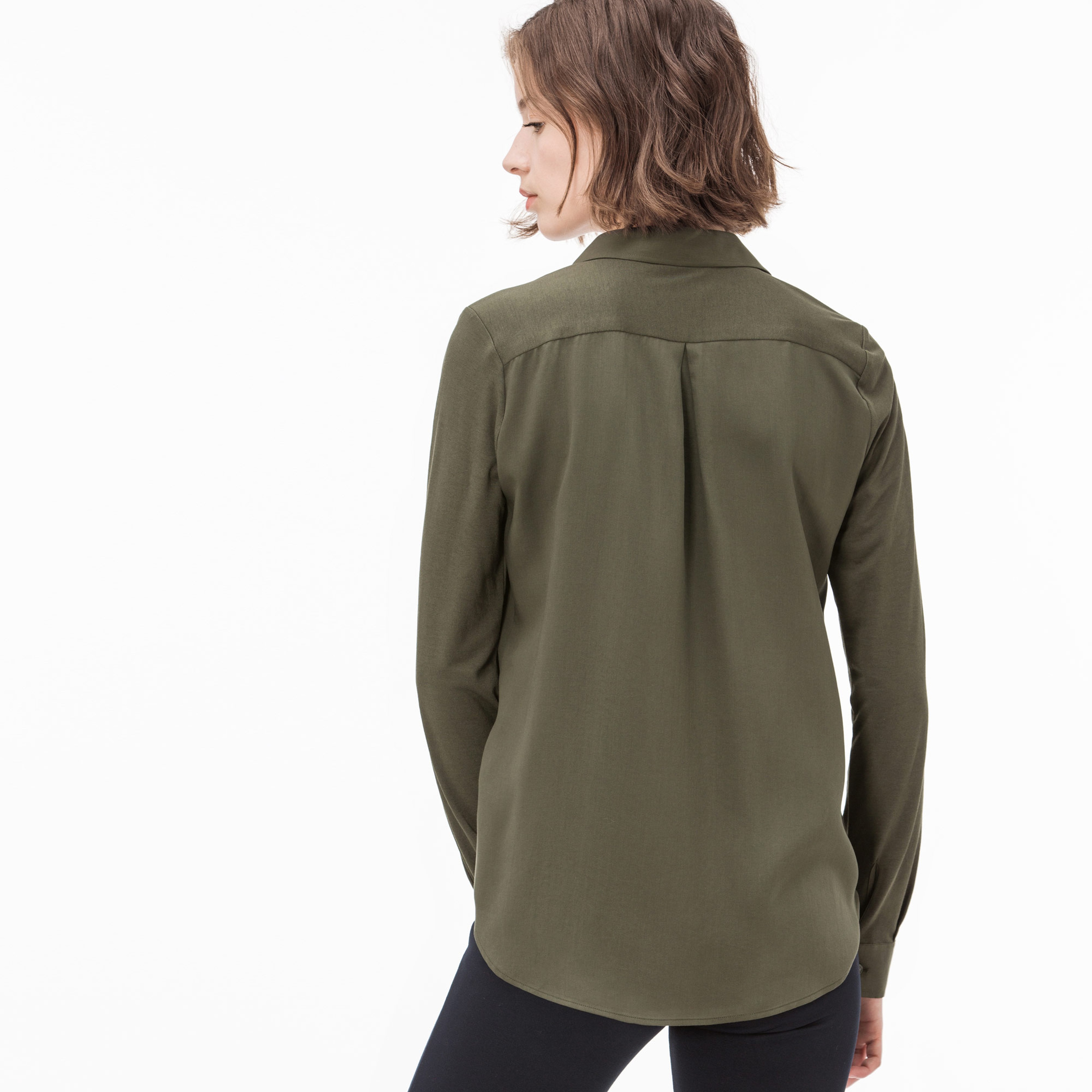 Lacoste Kadın Uzun Kollu Yeşil Gömlek