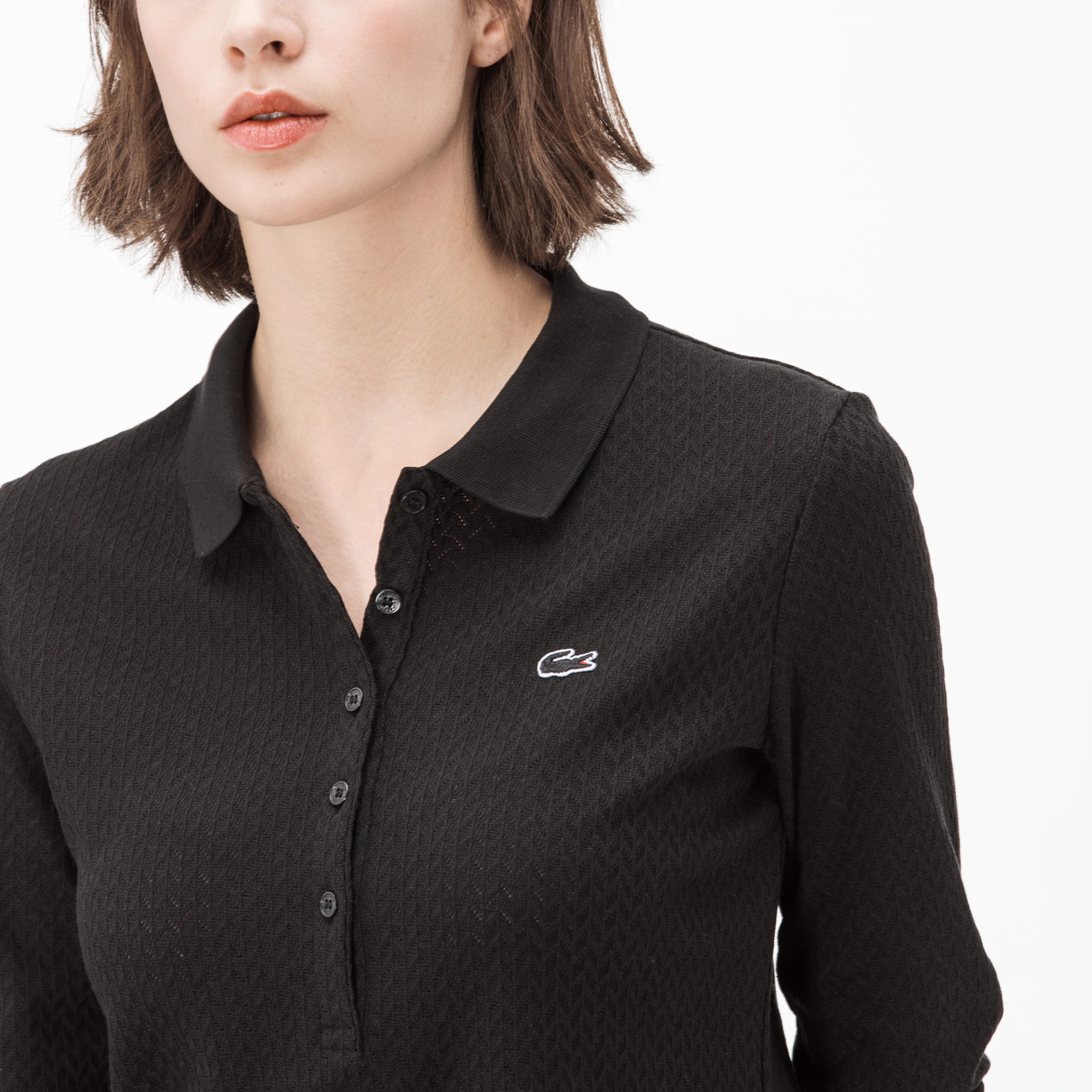 Lacoste Kadın Siyah Uzun Kollu Polo