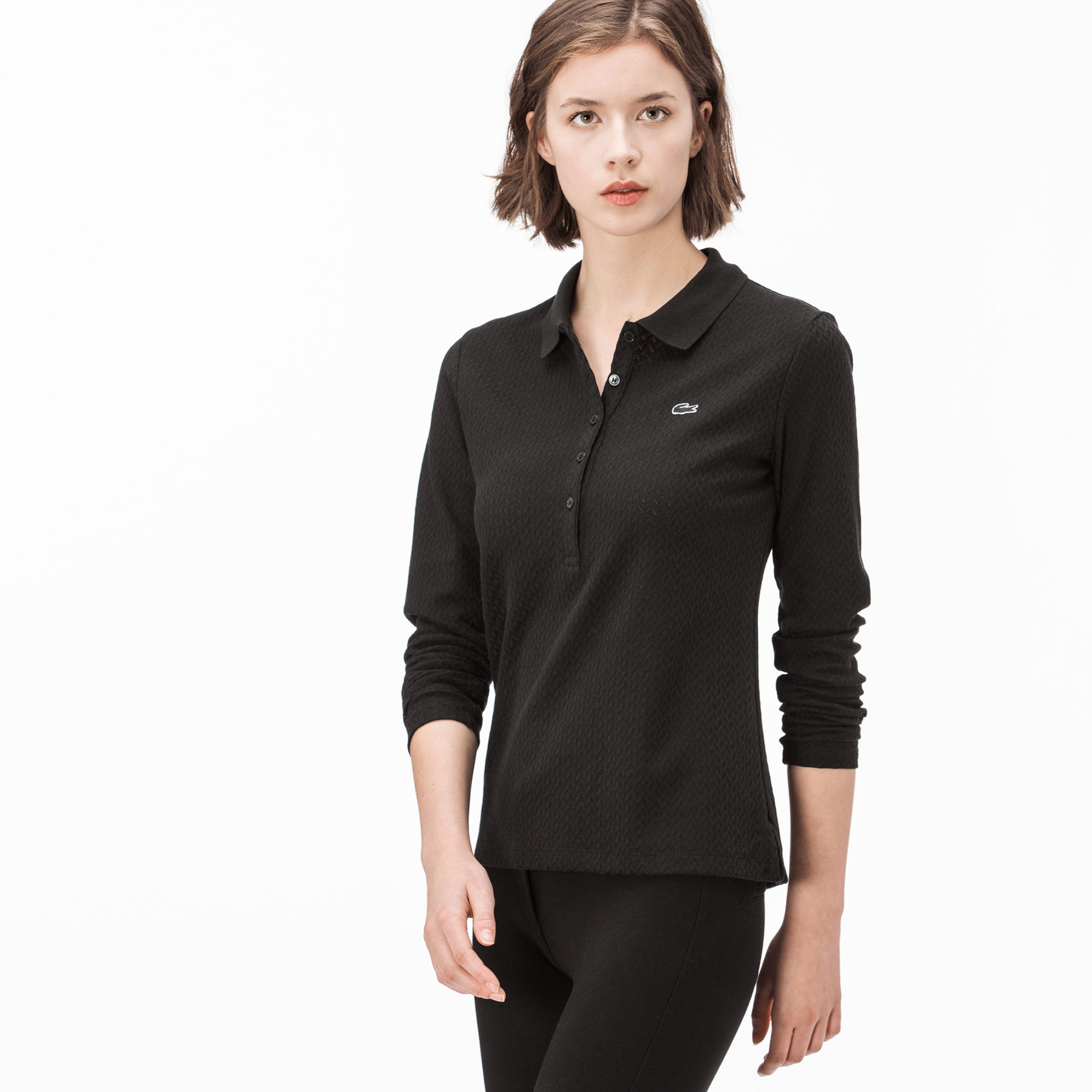 Lacoste Kadın Siyah Uzun Kollu Polo