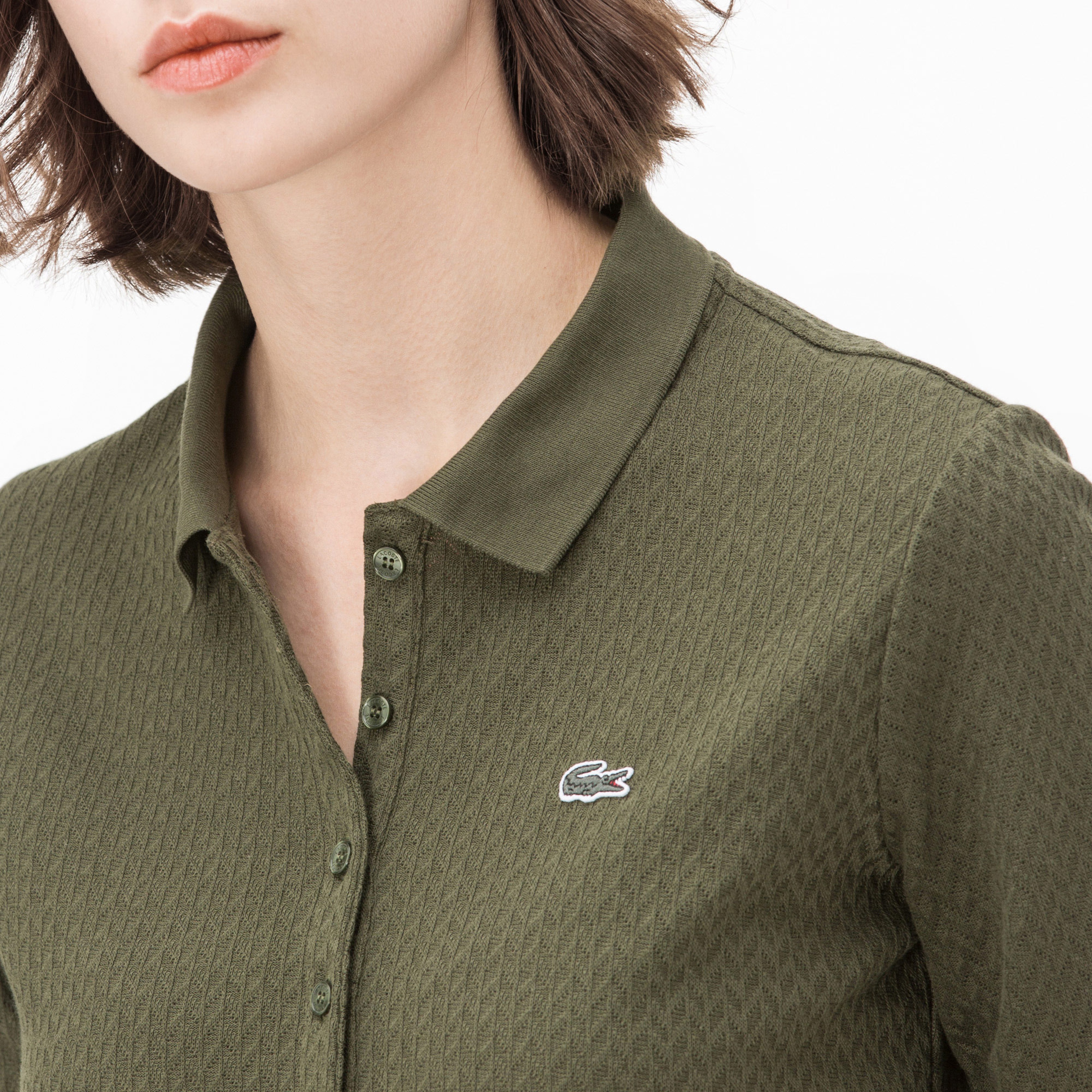 Lacoste Kadın Yeşil Uzun Kollu Polo