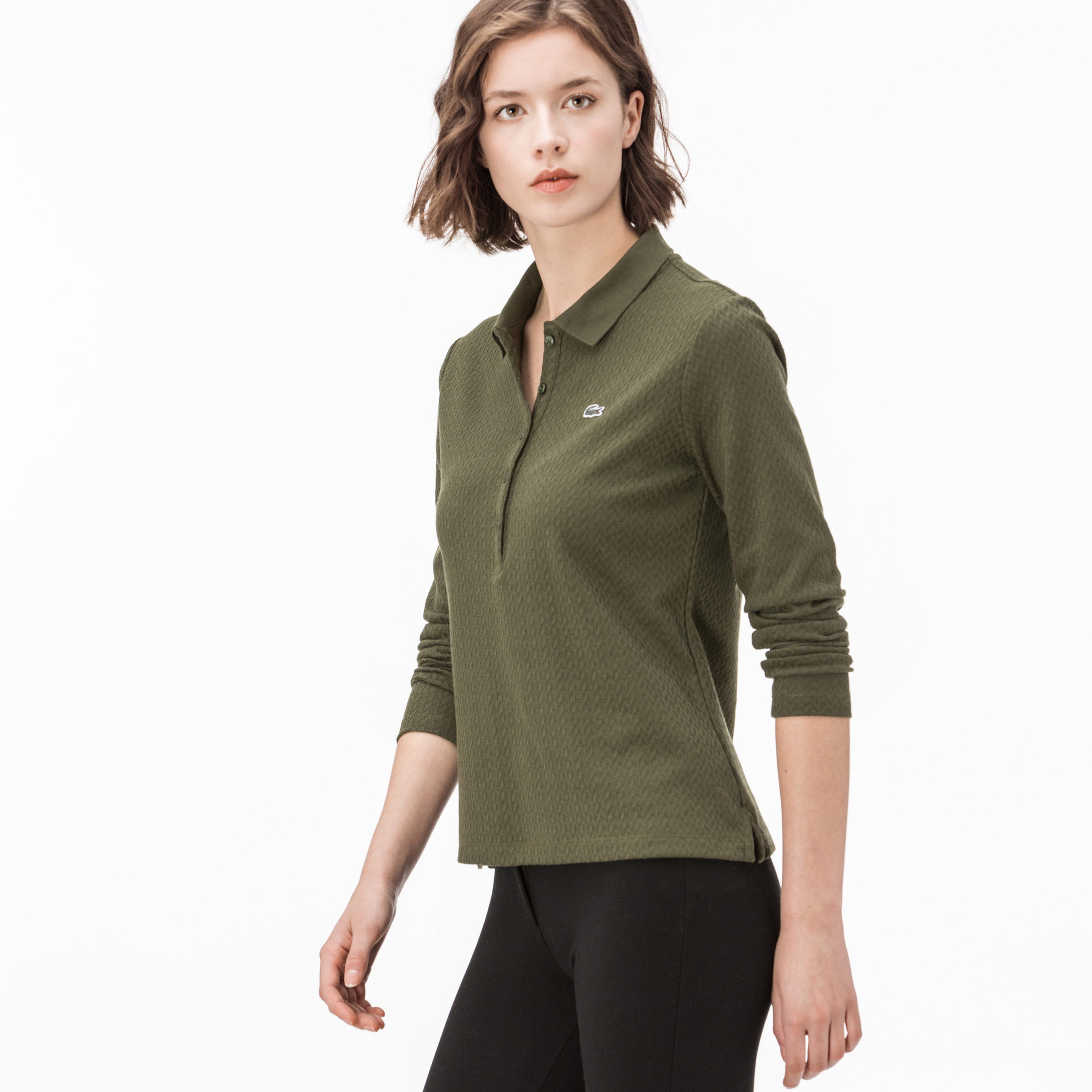 Lacoste Kadın Yeşil Uzun Kollu Polo