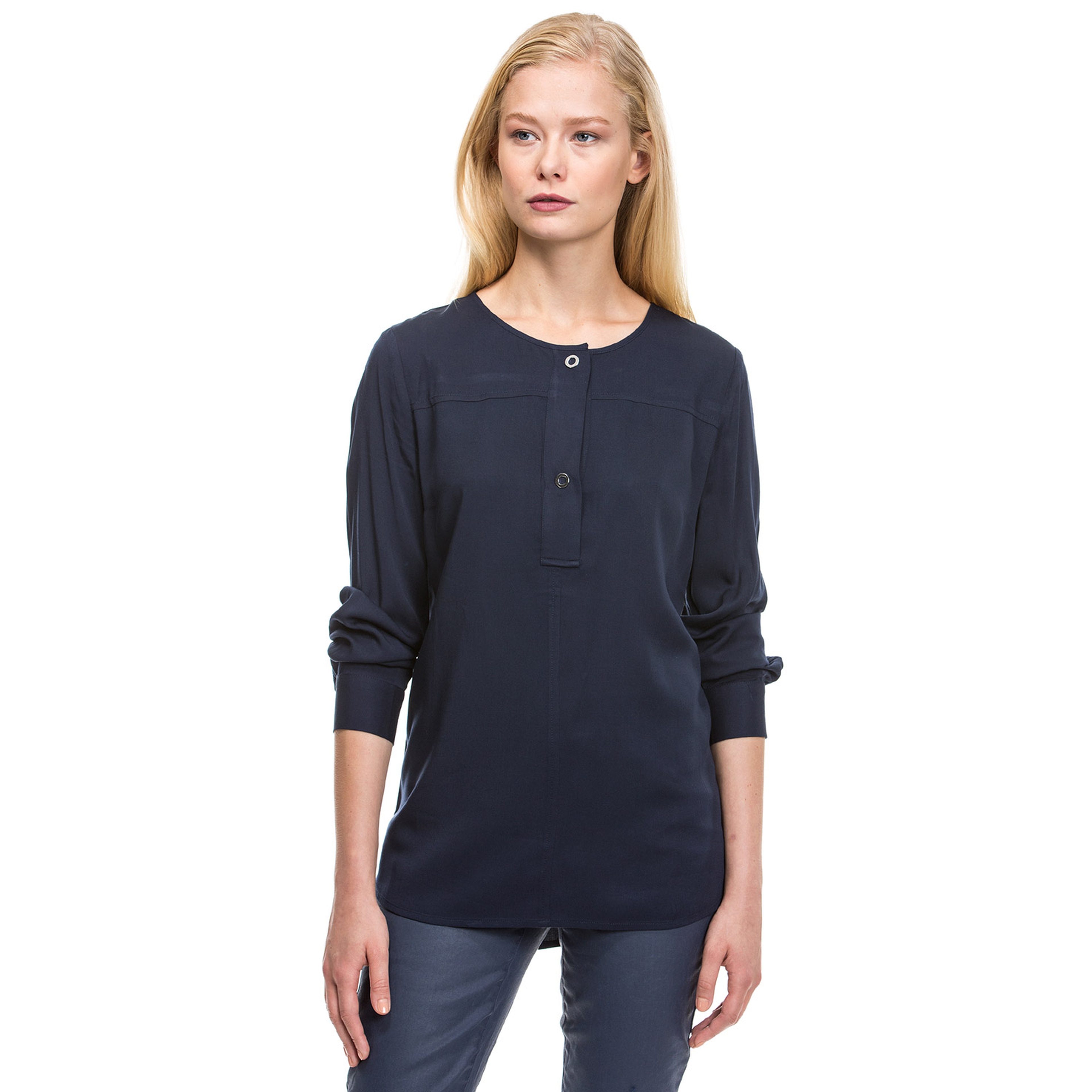 Nautica Kadın Lacivert Uzun Kollu T-Shirt