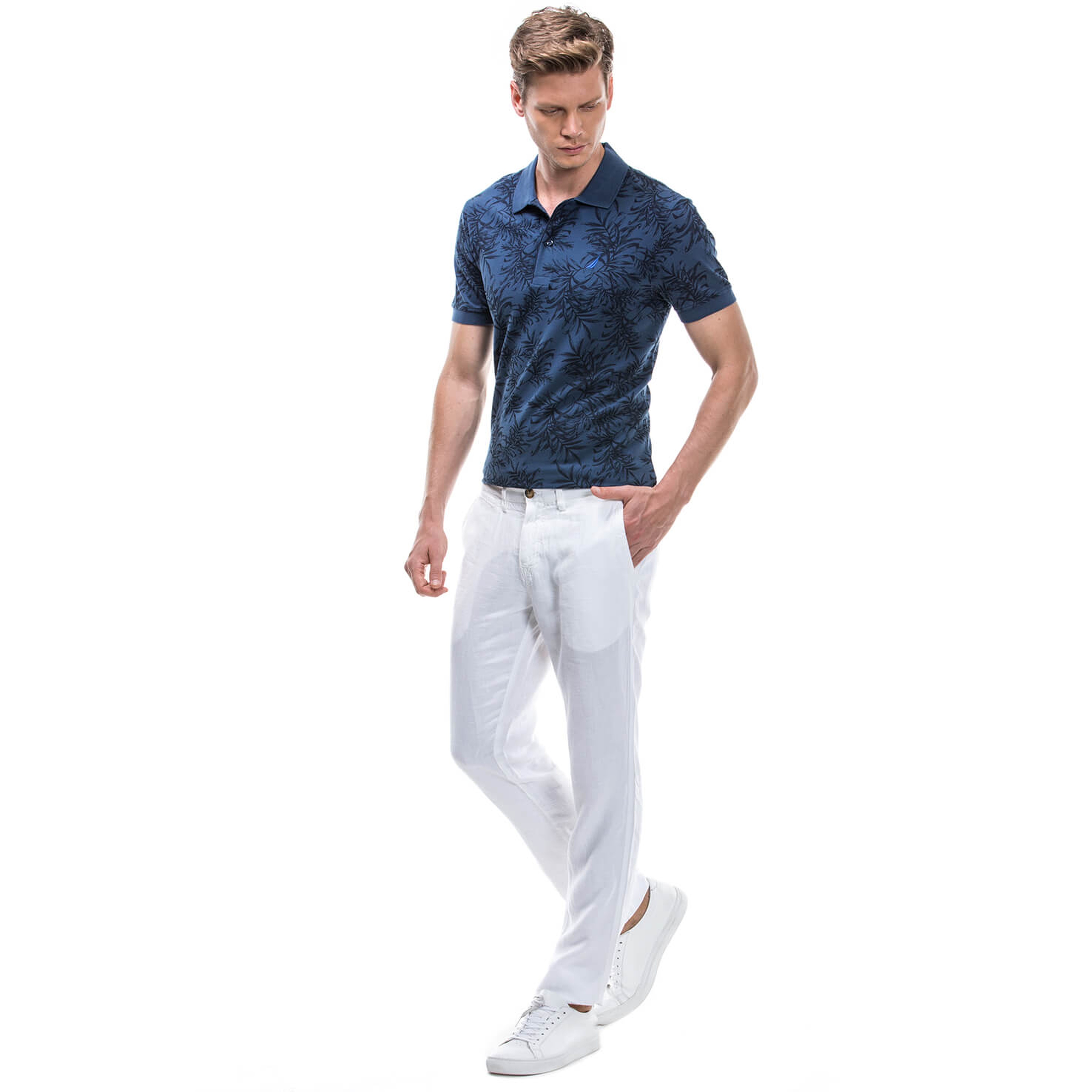 Nautica Erkek Slim Fit Beyaz Pantolon