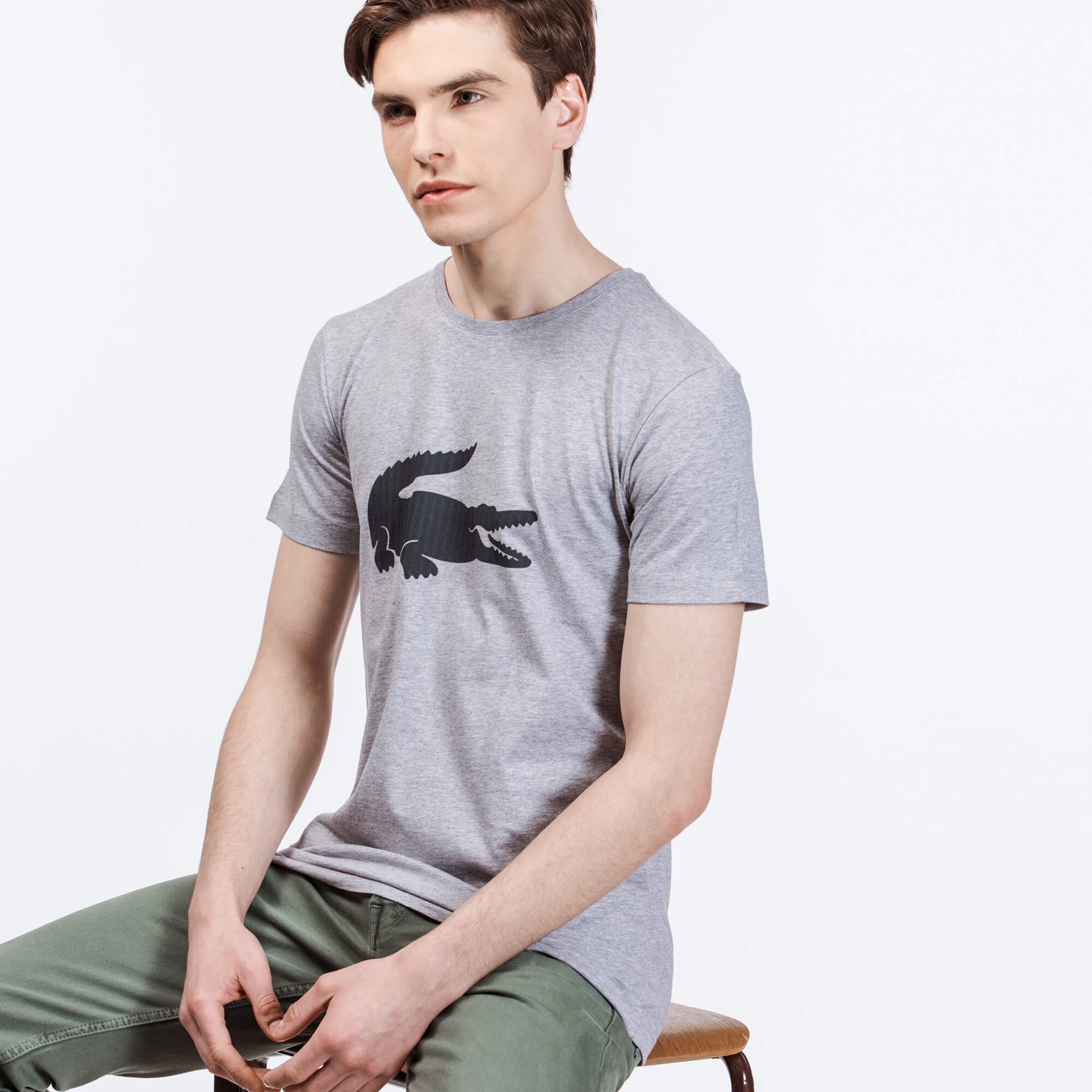 Lacoste  Erkek Gri T-Shirt