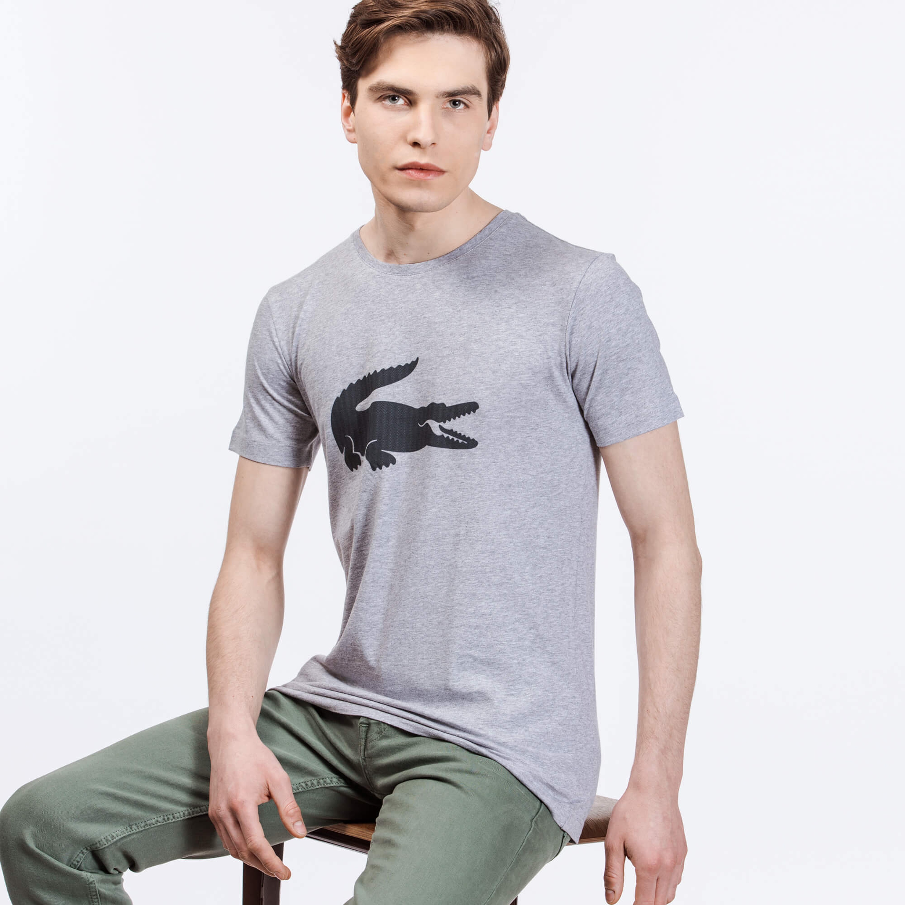 Lacoste  Erkek Gri T-Shirt