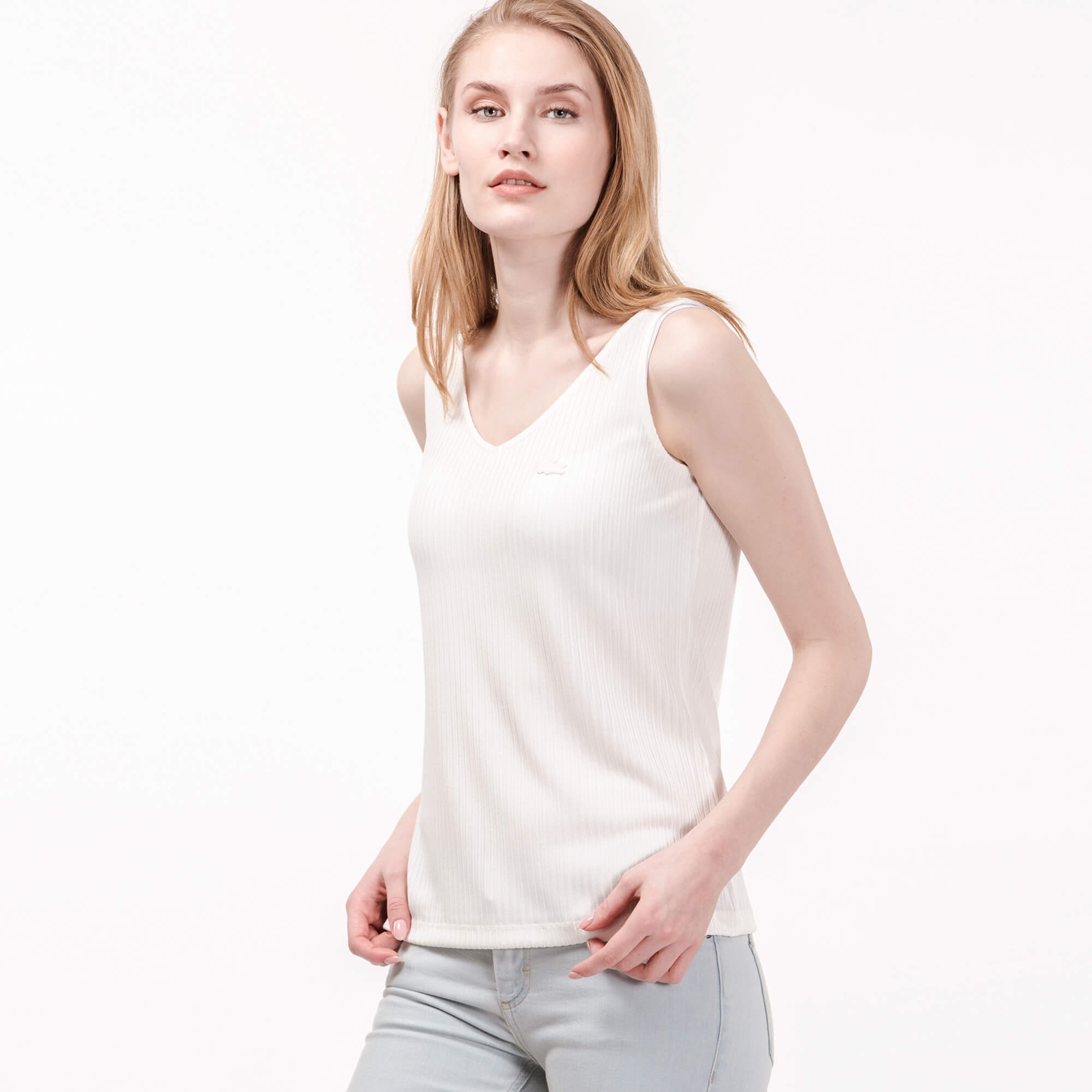 Lacoste Kadın Bej T-Shirt